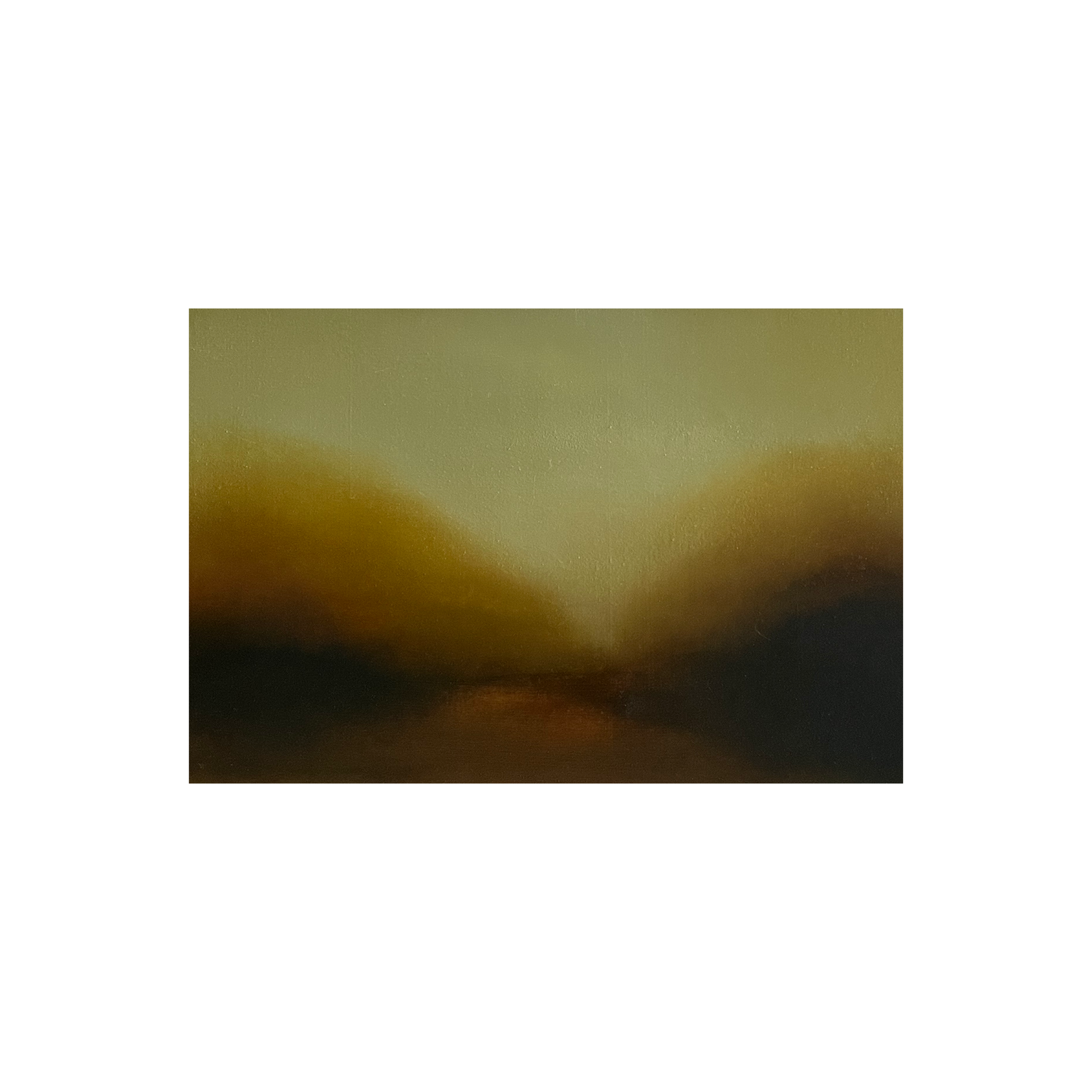 Tableau paysage à l'huile contemporain inspiré des paysages brumeux d’Écosse