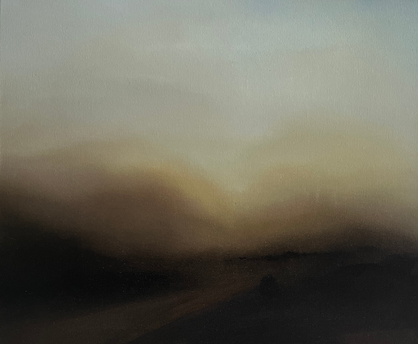 Peinture contemporaine, floue et baignée de lumière