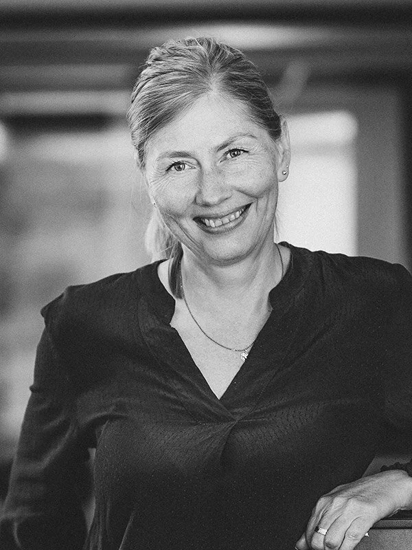 Svart-hvitt portrettbilde av Gunveig Wanvik.