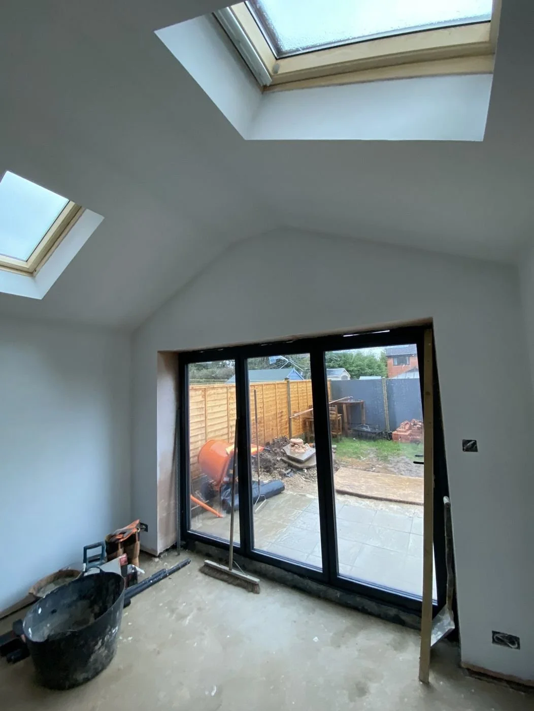Vaulted single-storey kitchen extension with rooflights, Ashbourne, Derbyshire