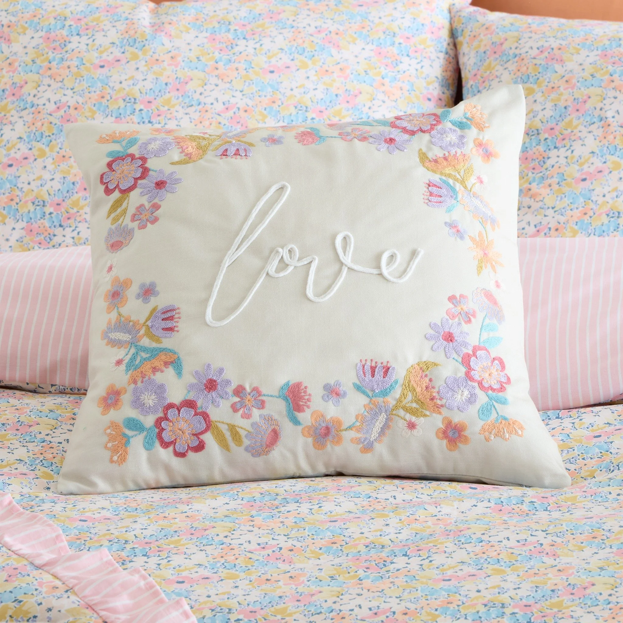 Add a touch of charm to your space with this embroidered &ldquo;Love&rdquo; cushion, framed with vibrant florals on a soft linen blend for a cosy, feel-good finish.

#CatherineLansfield #CatherineLansfieldHome #CushionStyle #HomeAccessories #Embroide