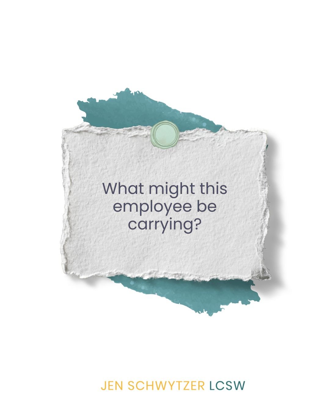 A question every leader should ask:

Instead of...
"What's wrong with this employee?"

Try asking...
"What might this employee be carrying?"

That single shift creates space for empathy, curiosity, and better conversations.
People