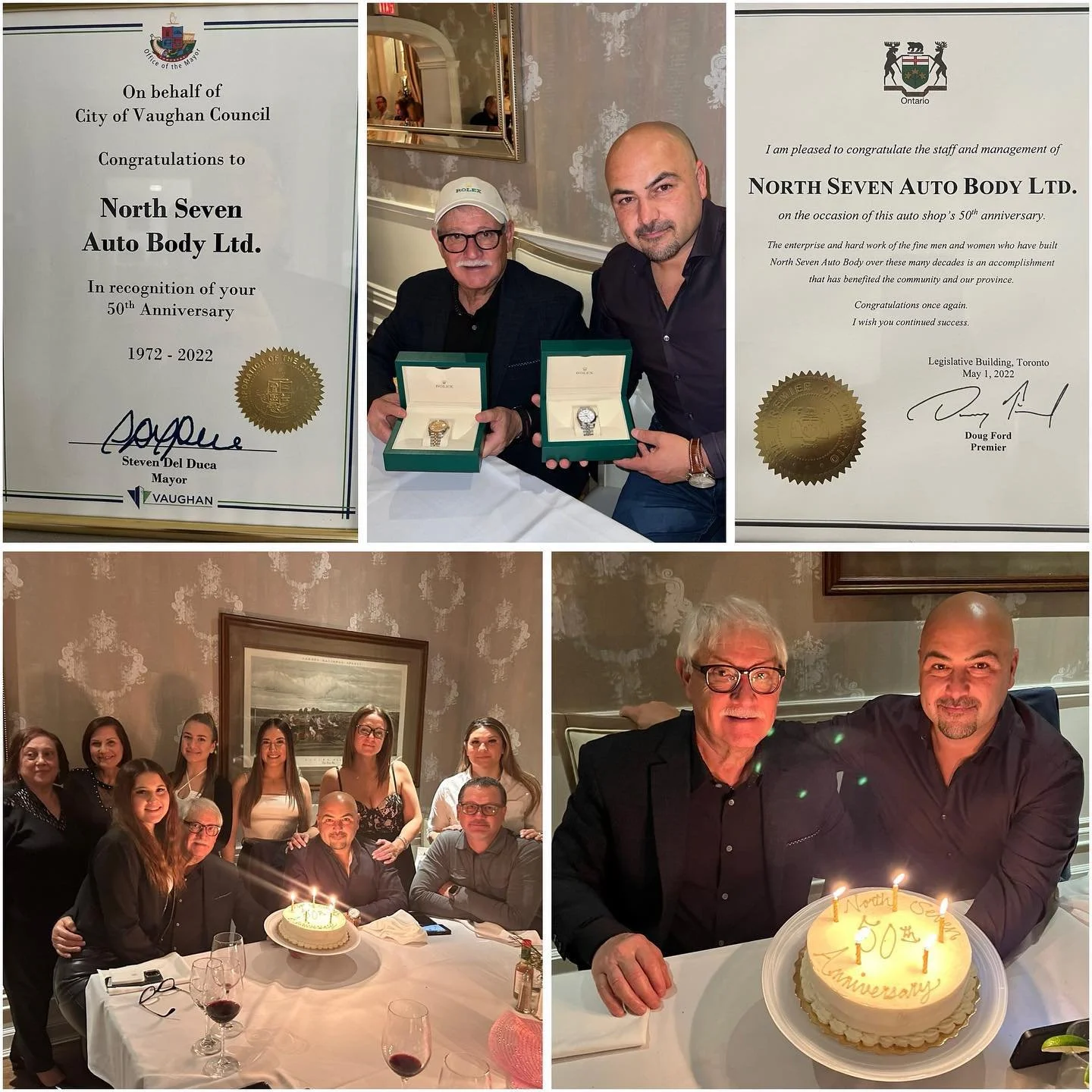 Celebrating 50years of hard work &amp; Dedication. North Seven Auto Body Ltd. 
#northsevenautobody #anniversary #hogansinnkingcity
#50years