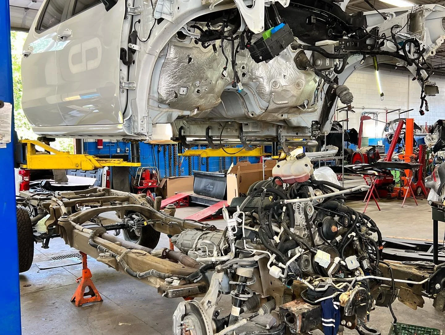 2021 Silverado Full Frame Replacement In-Progress. Final results coming soon! #northsevenautobody #autobody #chevytrucks