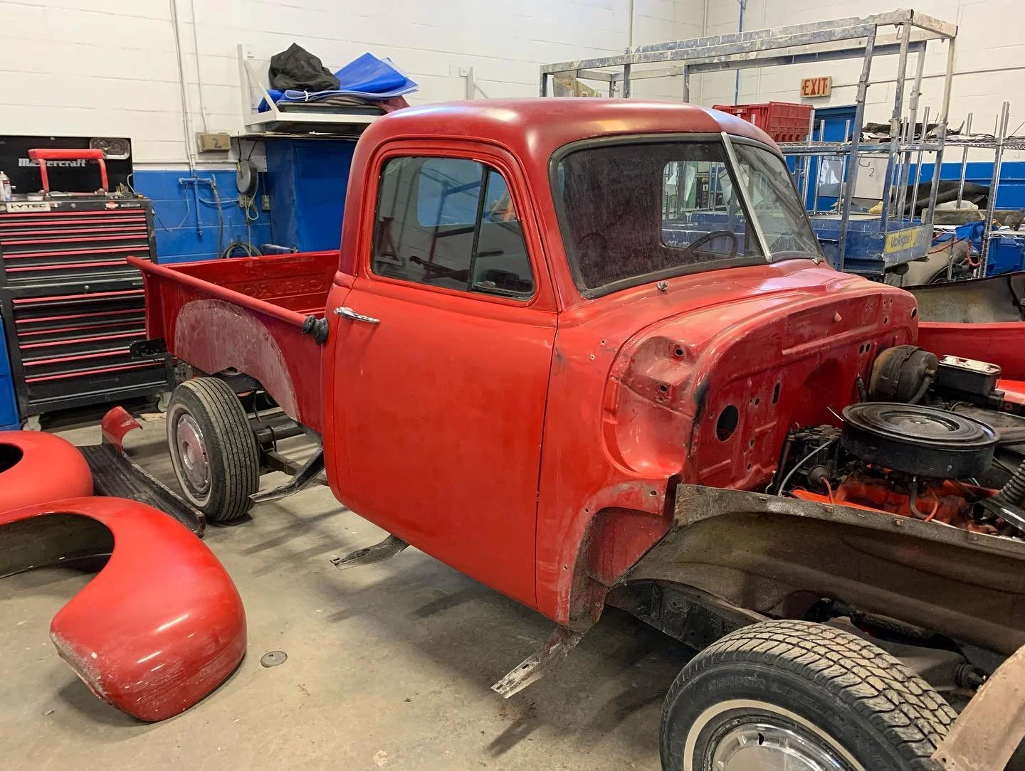 1950&rsquo;s GMC Truck full body and Paint Restoration with 2020 Corvette Blue #northsevenautobody #ppgrefinish #gmctrucks