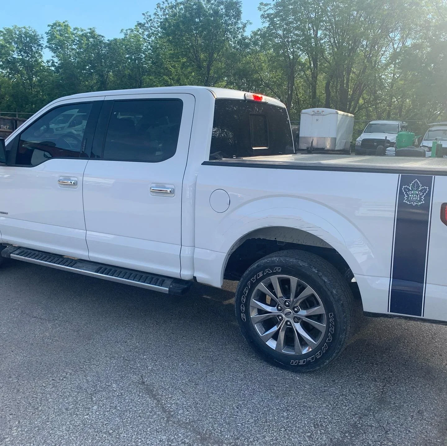 Customer said &ldquo;fix my truck and remove those decals&rdquo; #northsevenautobody #F150 #torontomapleleafs