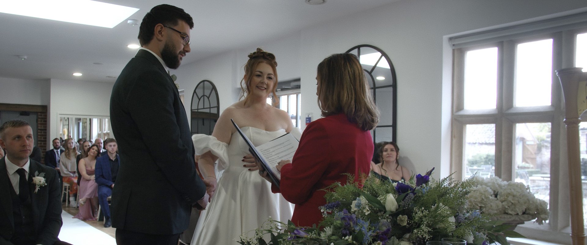 Wedding ceremony in Fountain Room - Oxnead Hall, Norfolk