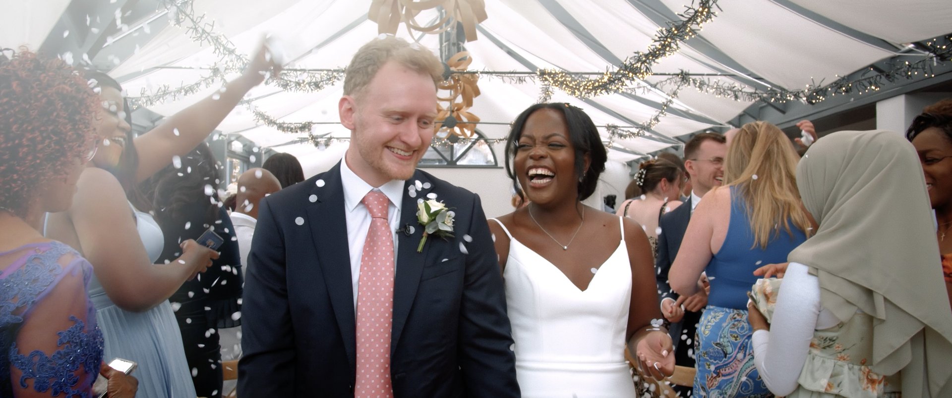 Confetti at wedding ceremony - Titchwell Manor, Norfolk