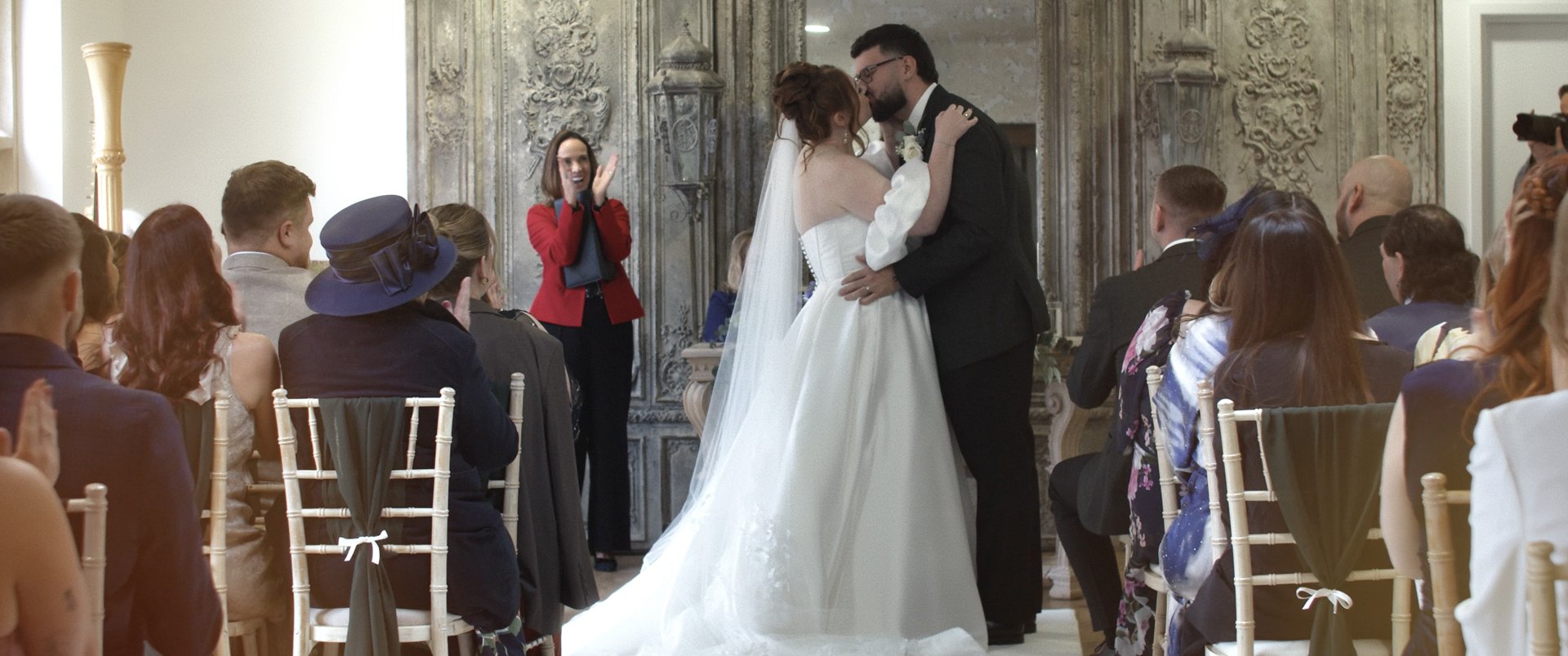 Wedding ceremony in Fountain Room - Oxnead Hall, Norfolk