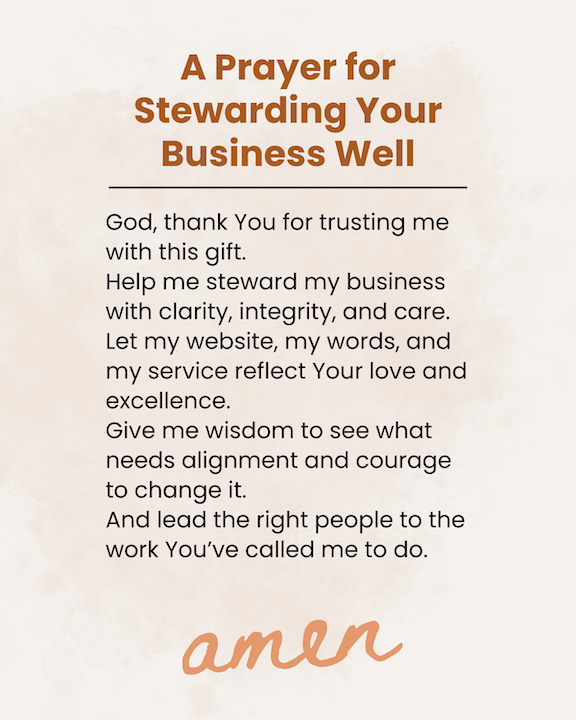 Prayer for Christian entrepreneurs about stewarding their business and online presence