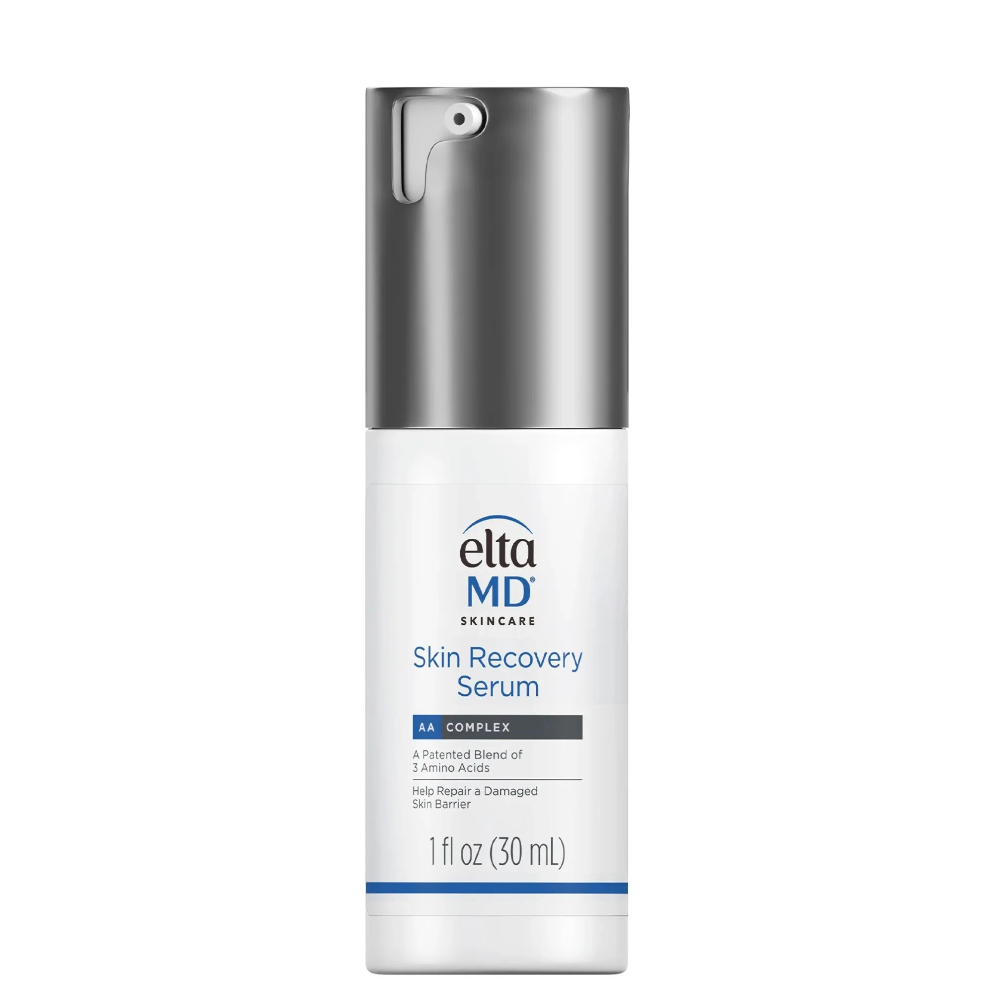 EltaMD Skin Recovery Serum bottle with a silver pump
