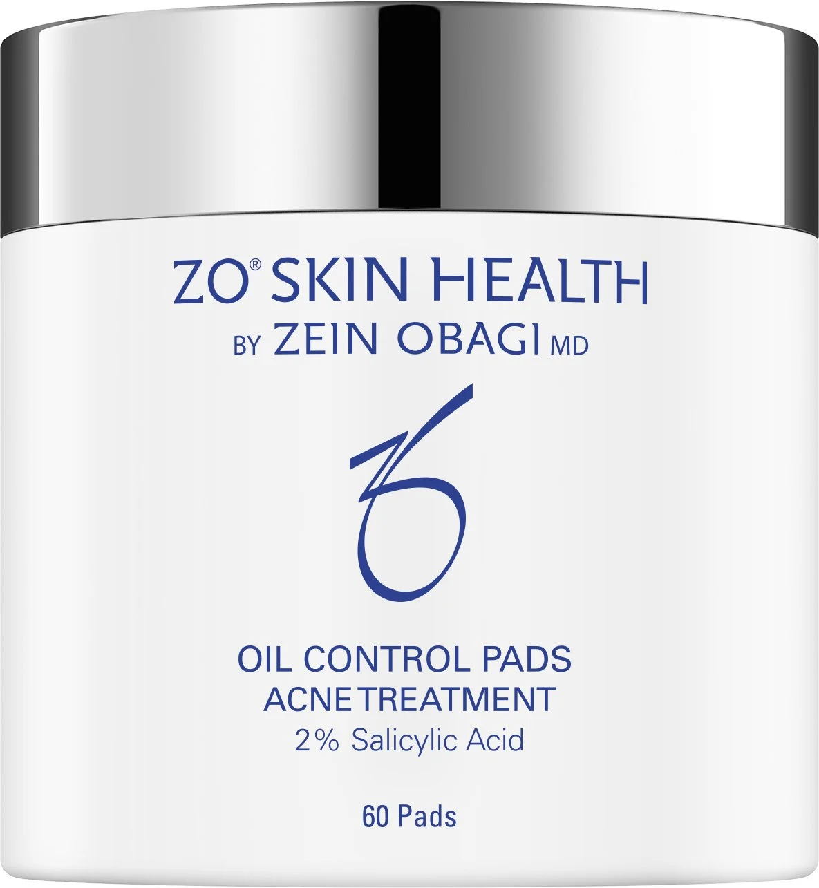 ZO Skin Health Oil Control Pads container with 2% salicylic acid, 60 pads.