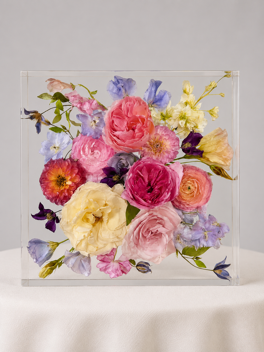 10" Floral Resin Square
