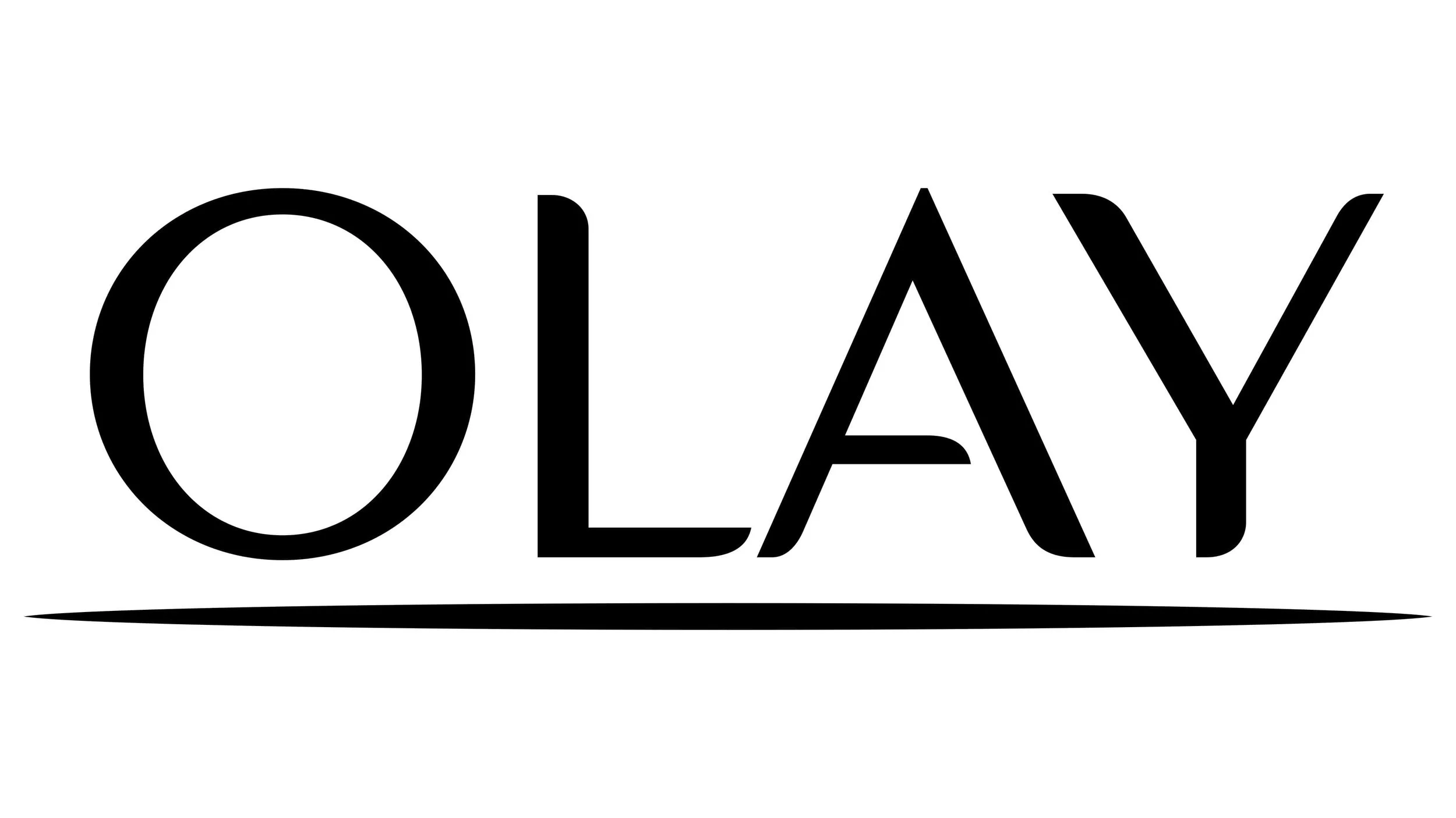 Bold black text spelling 'OLAY' with a horizontal line underneath on a white background.