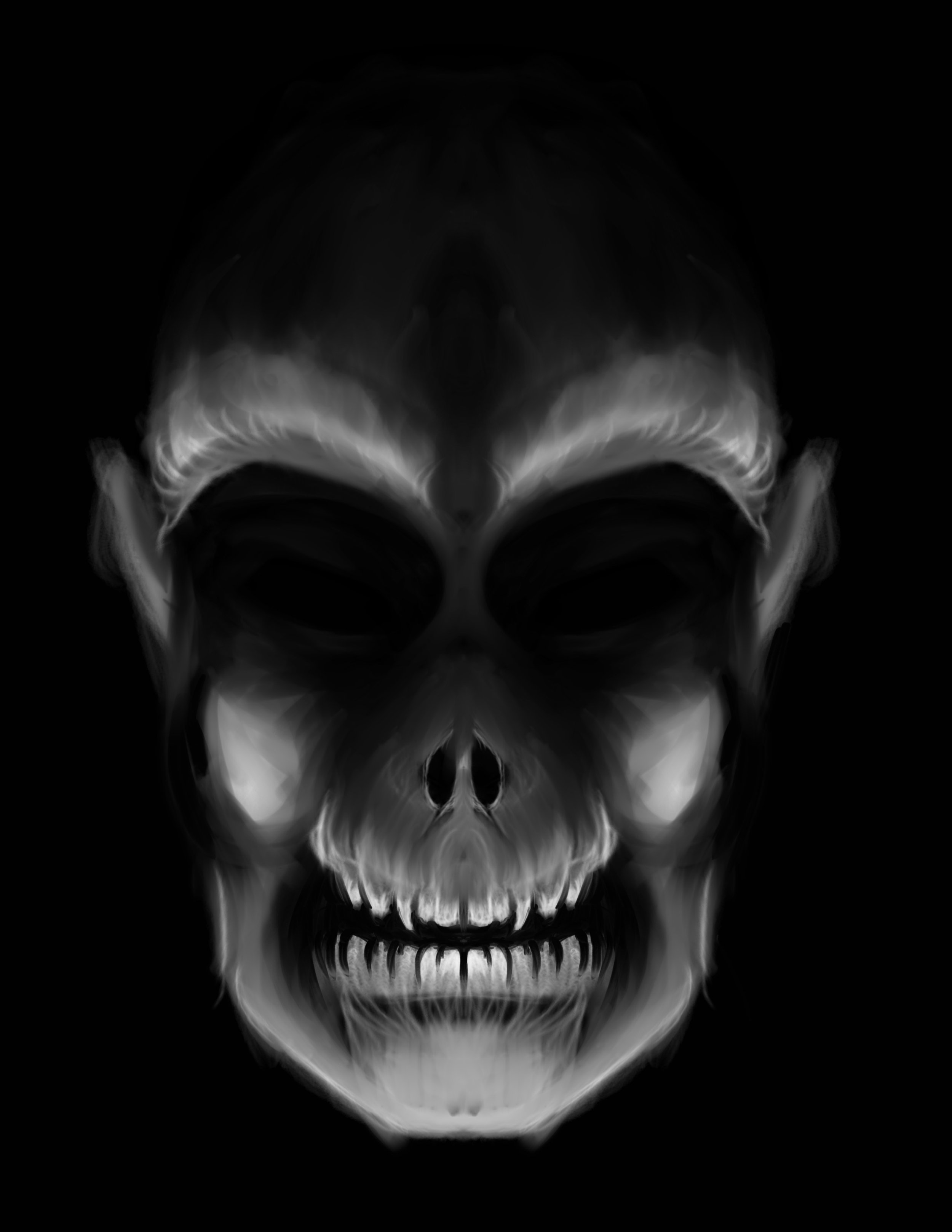Phantom Skull, Print on Canvas 20"x16"