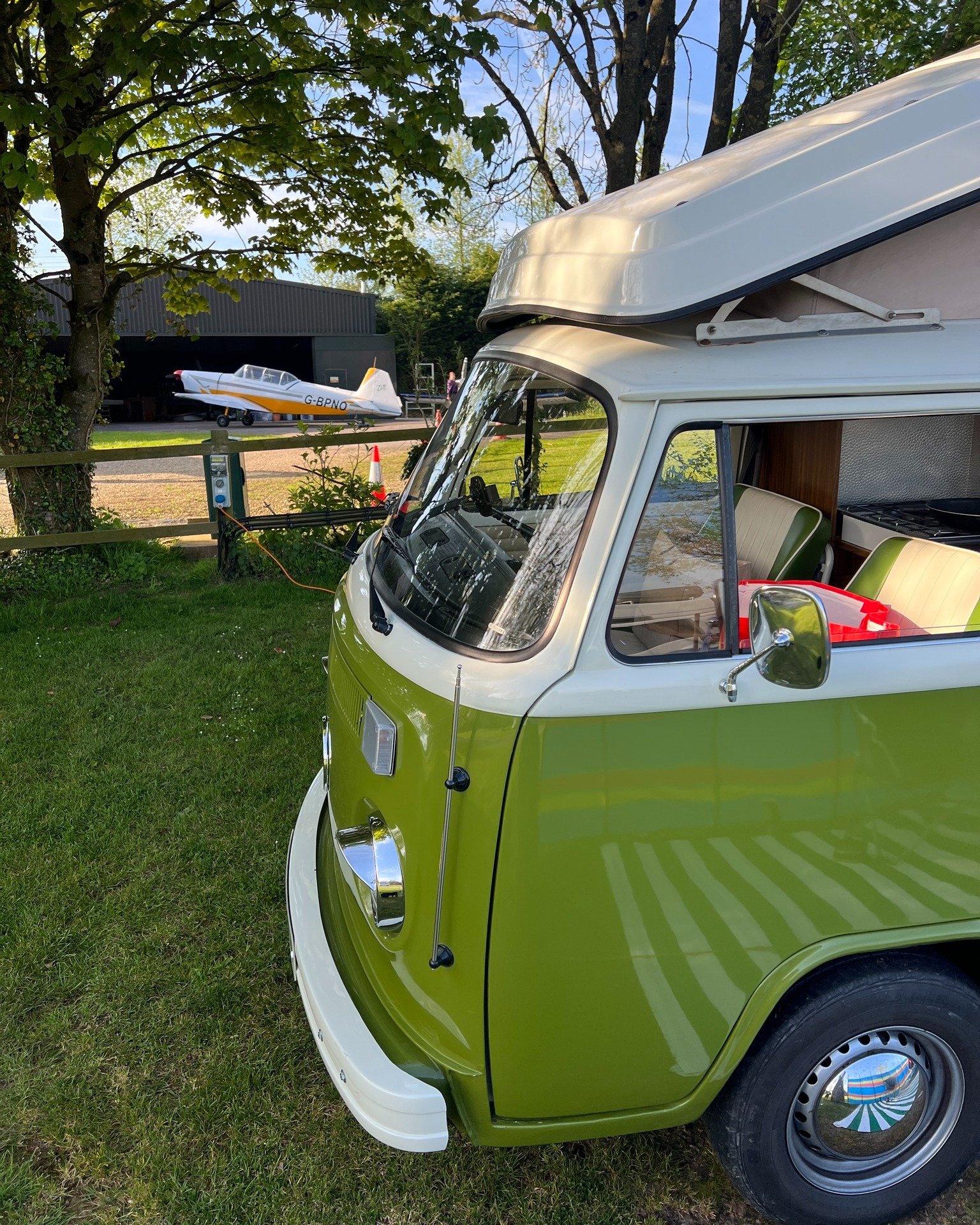 Olive has made a friend 🛩️

Branscombe Airfield &amp; Campsite has an active airfield so during your stay you are very likely to see these small planes taking off. 

Even better it's only 15 minutes away from us 🙊

Let us know if you want more deta