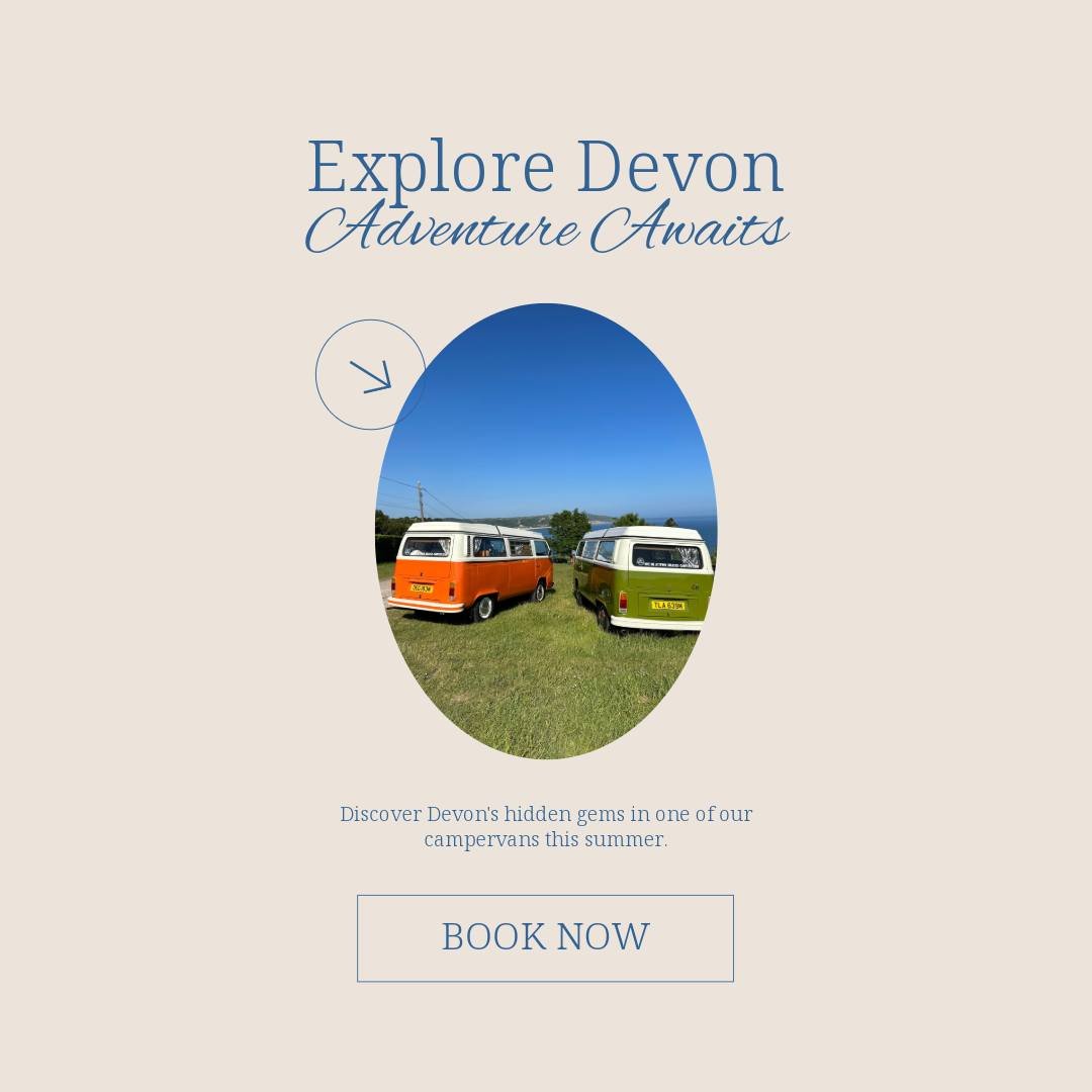 Discover Devon in style in one of our classic VW campers. We still have availability for June &amp; July so book now to save missing out!  #baywindow #jurassiccoast #devon #campervan #AdventureAwaits #camervanrental #staycation #westfalia #DevonAdven