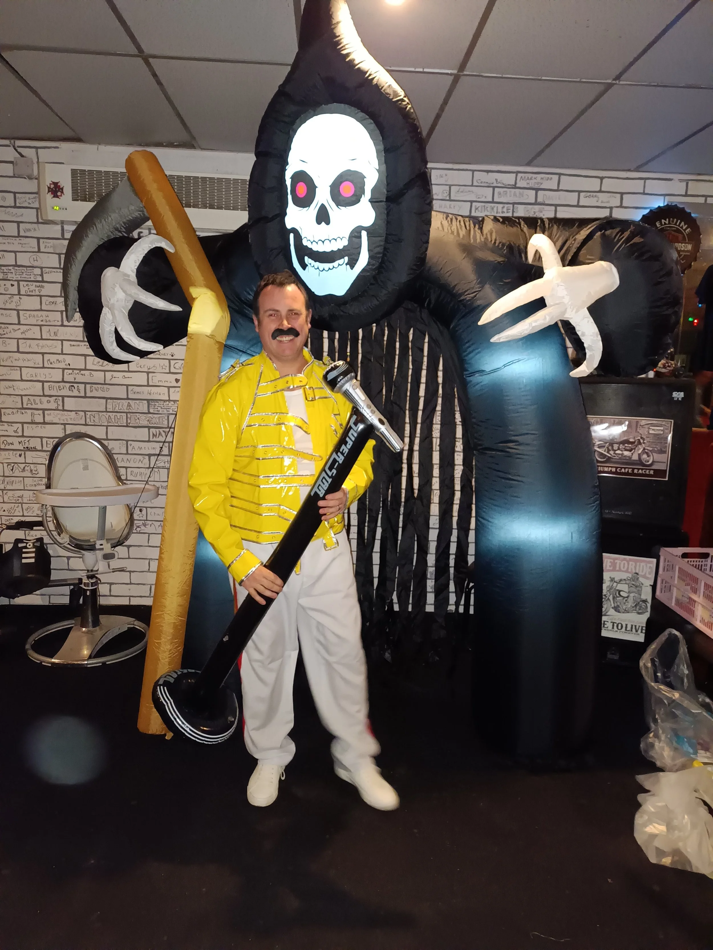 man dressed as Freddie mercury for halloween