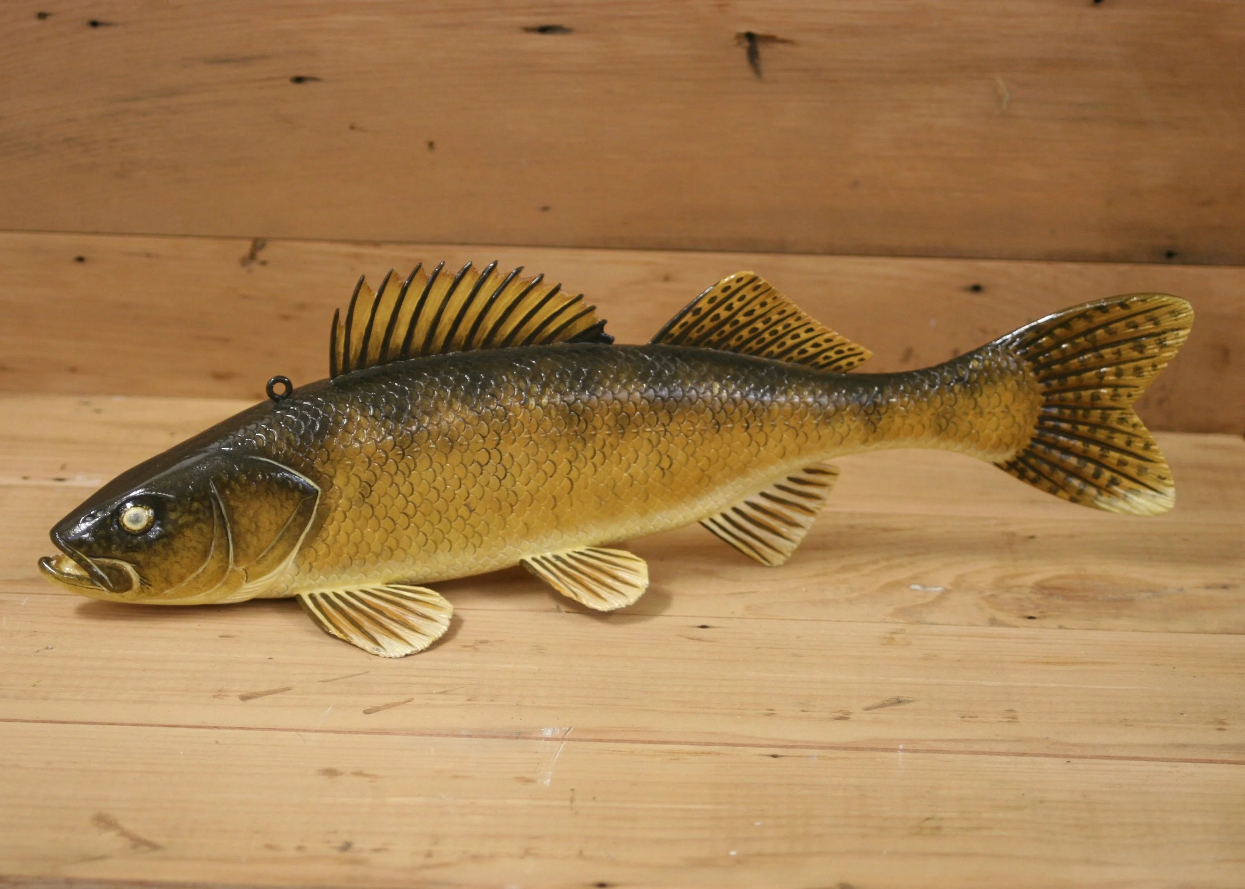 14" Hand Painted Walleye by Jacob Sazama