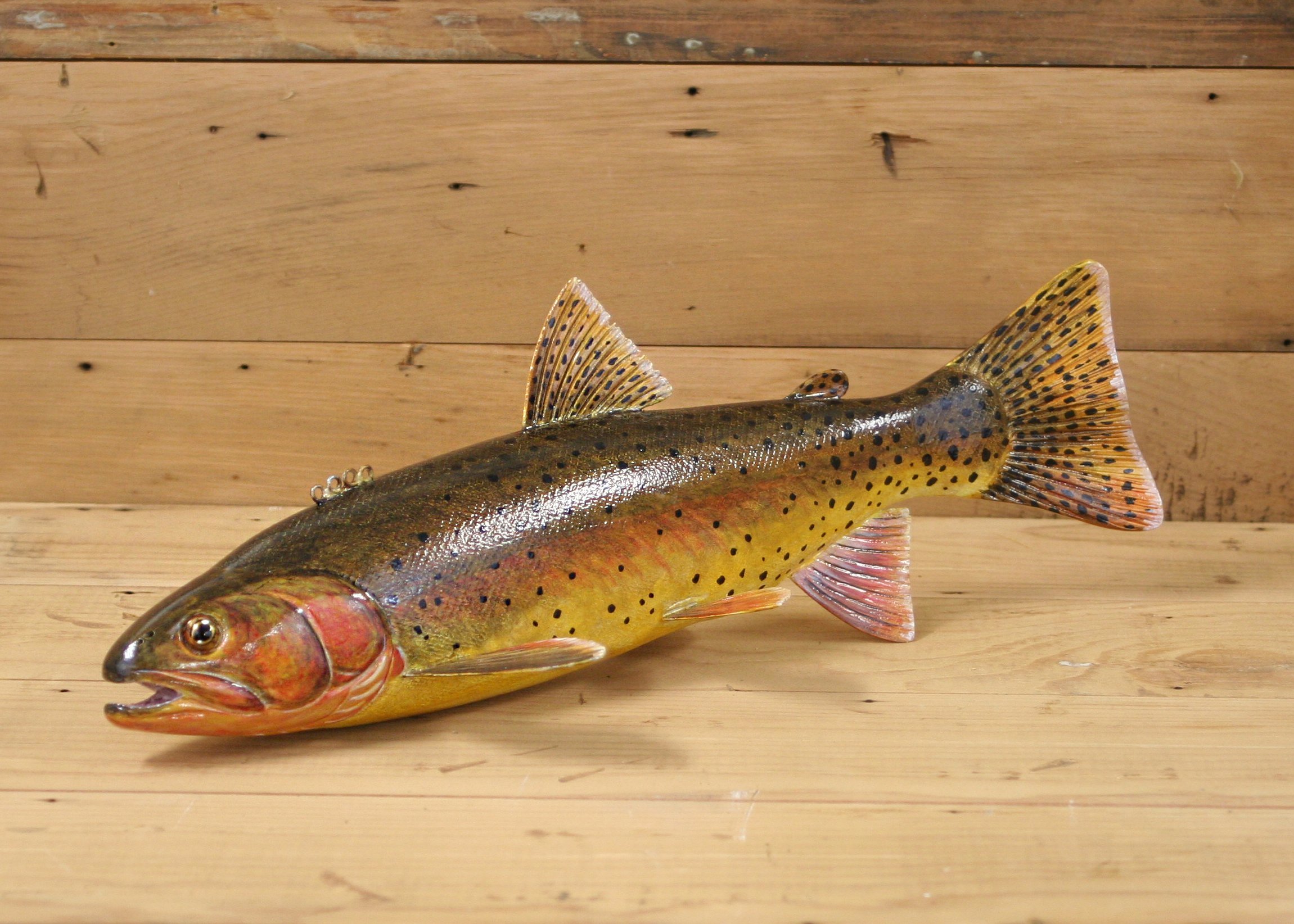 14" Hand Painted Yellowstone Cutthroat by Bob Johnson