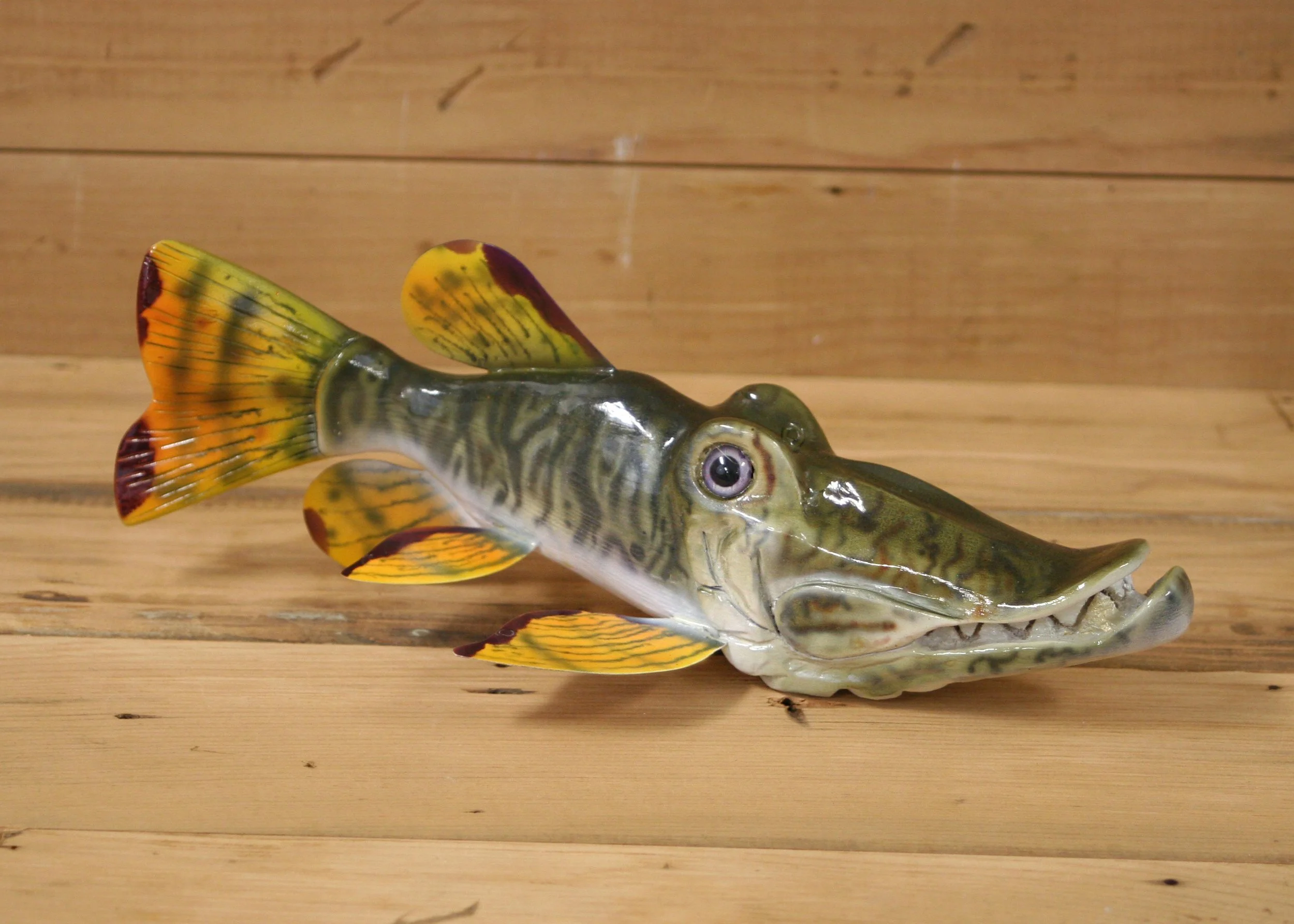 10" Folk Art Fish Decoy by Evan Kolstad