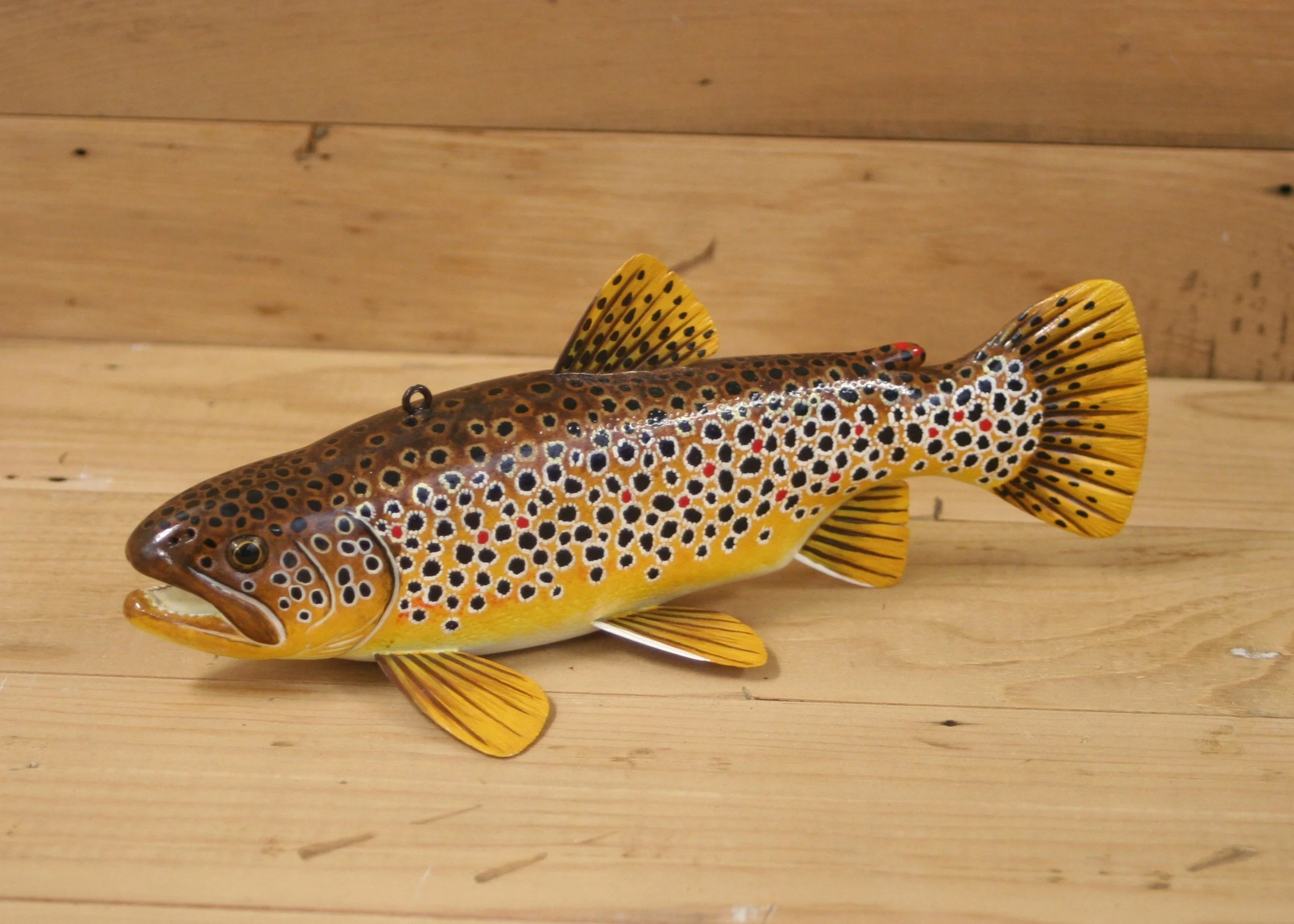 9" Hand Painted Brown Trout by Jacob Sazama