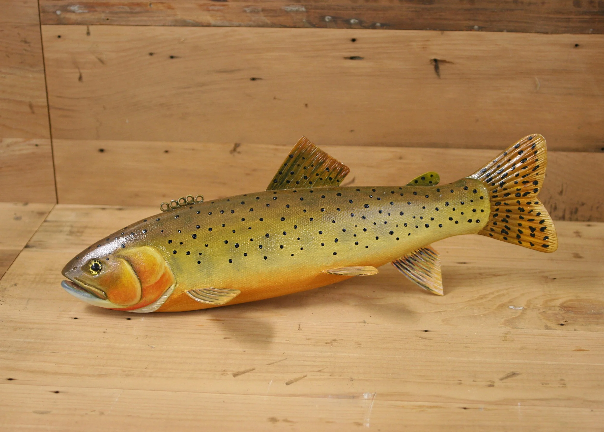 14" Hand Painted Cutthroat Trout by Bob Johnson
