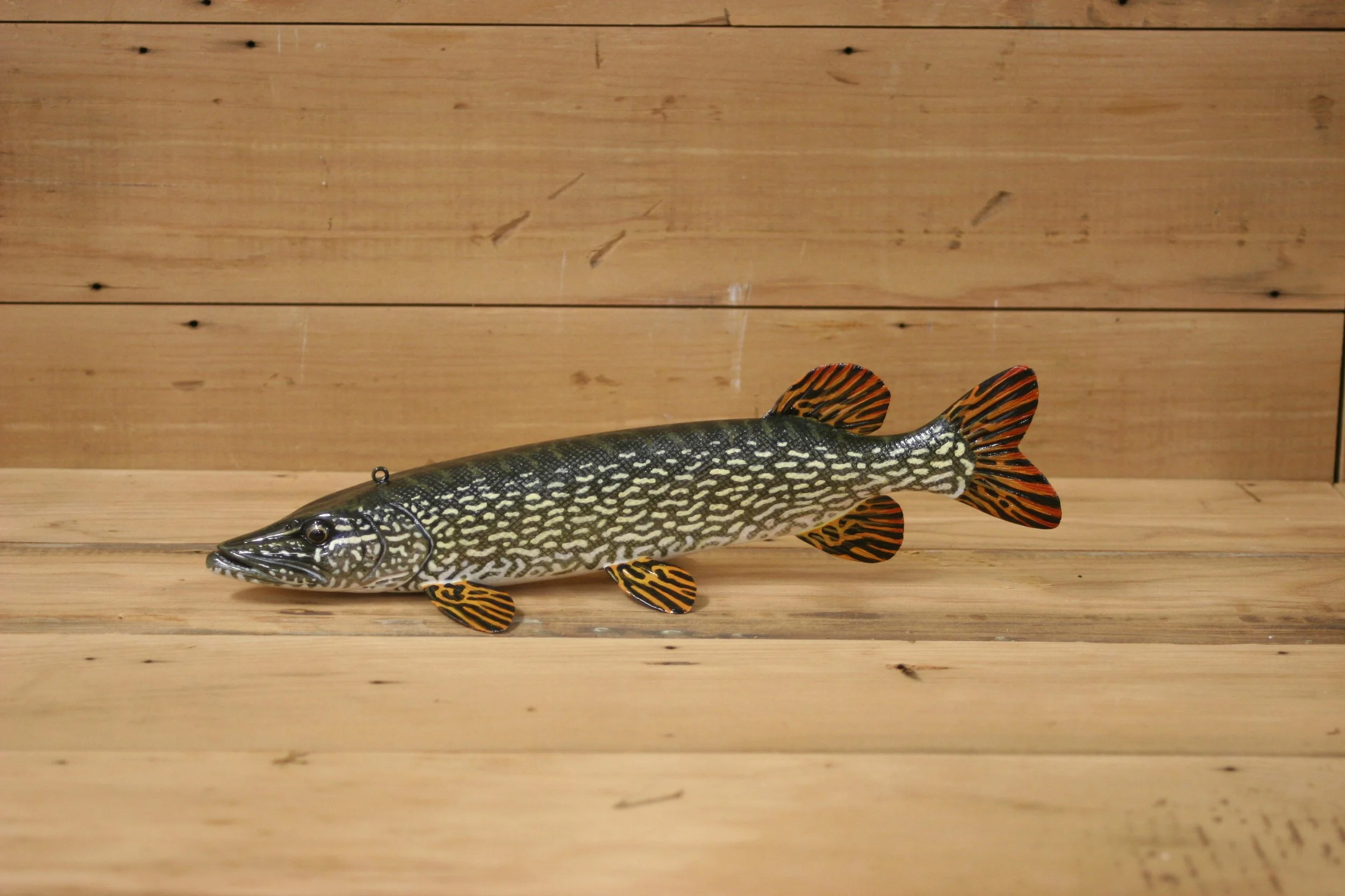 11" Hand Painted Northern Pike by Jacob Sazama