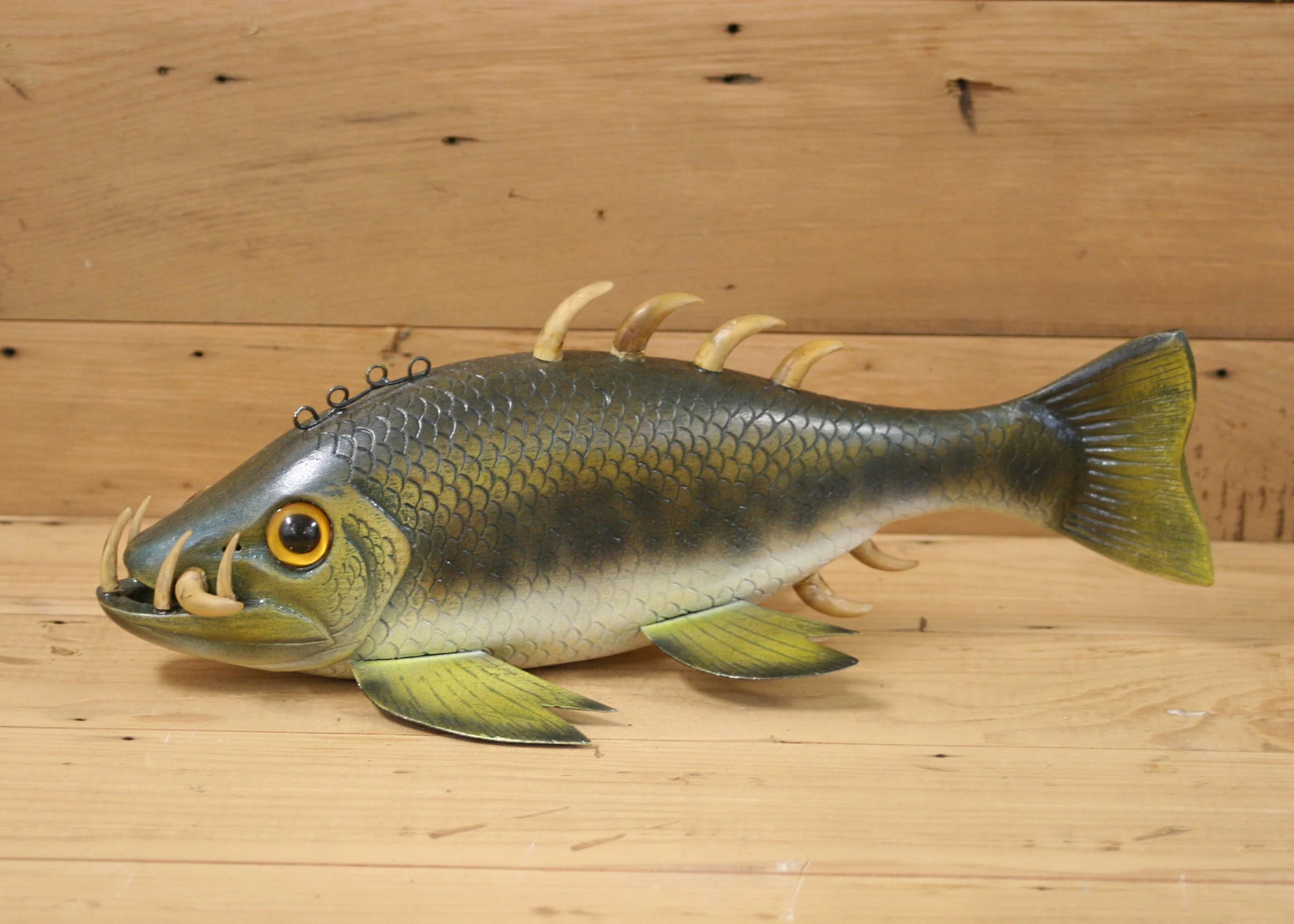 12" Folk Art Fish Decoy by Larry Lange