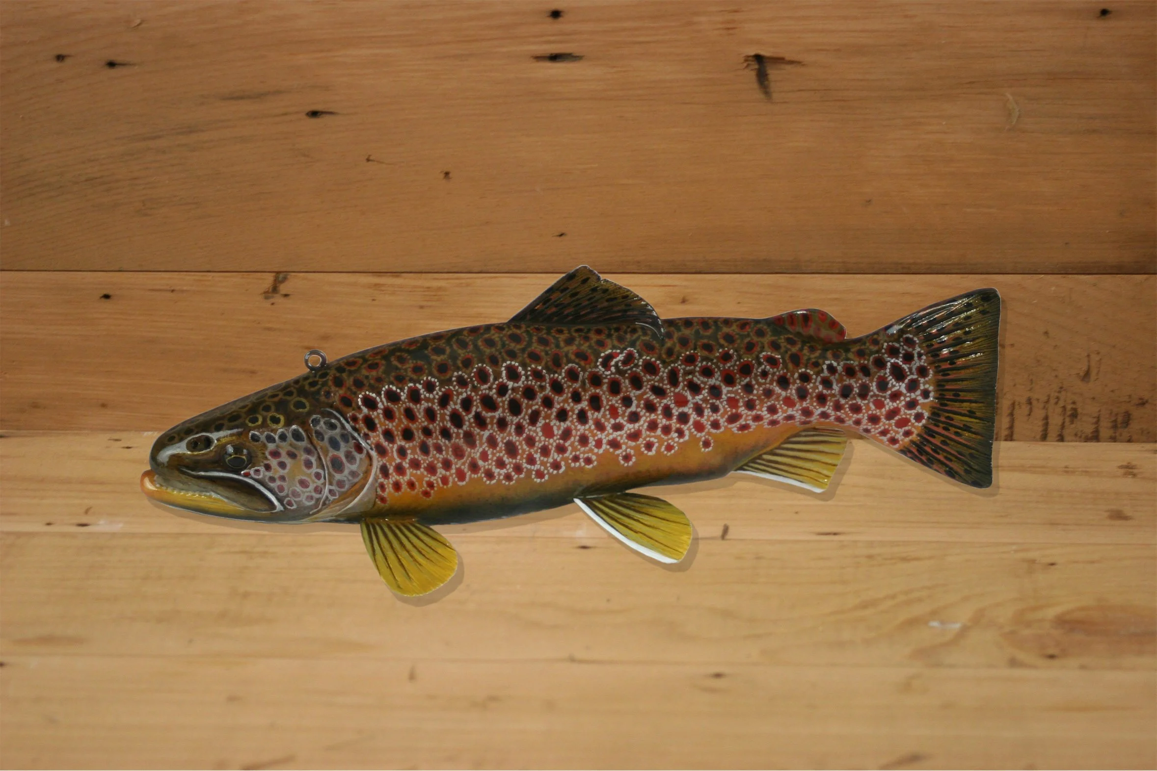 9" Hand Painted Brown Trout by Jacob Sazama