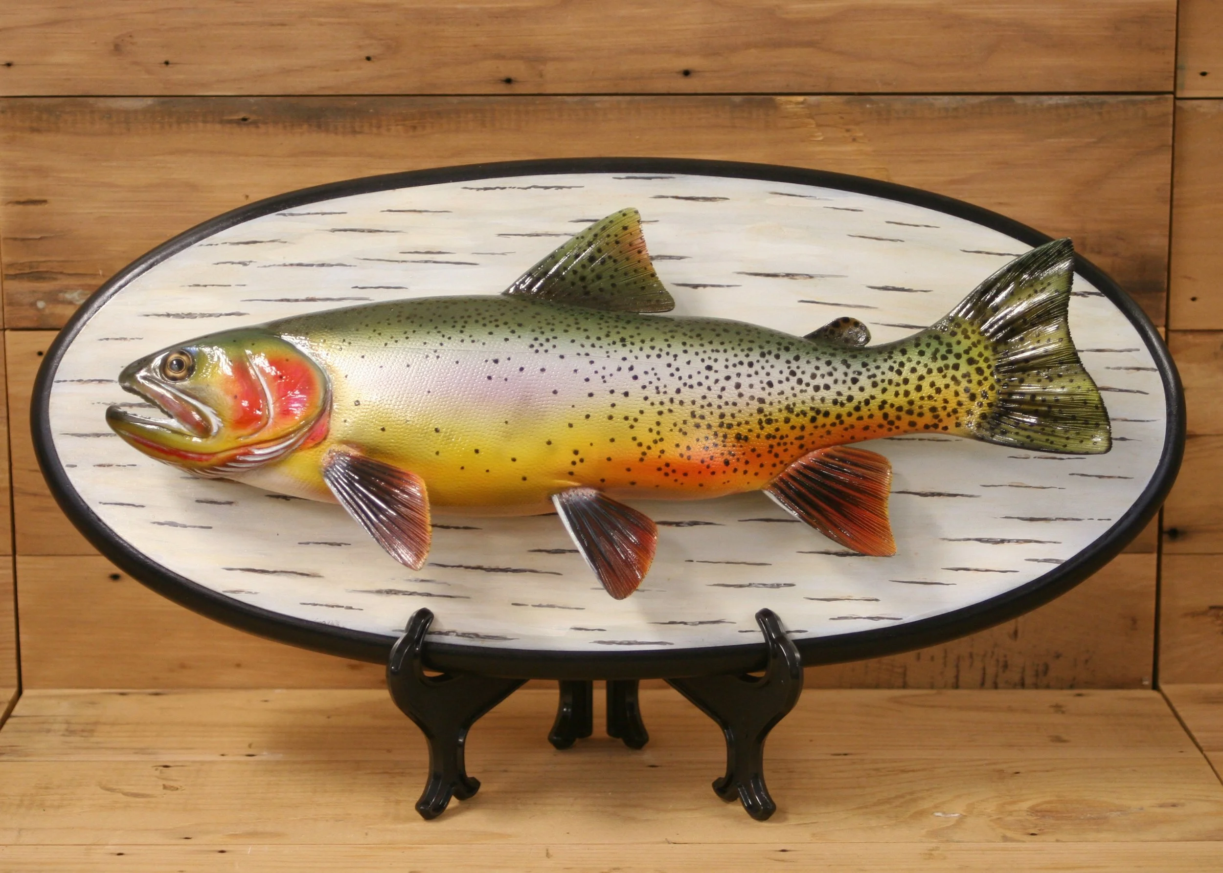 14" Airbrush Trout Fish Plaque by John Pususta