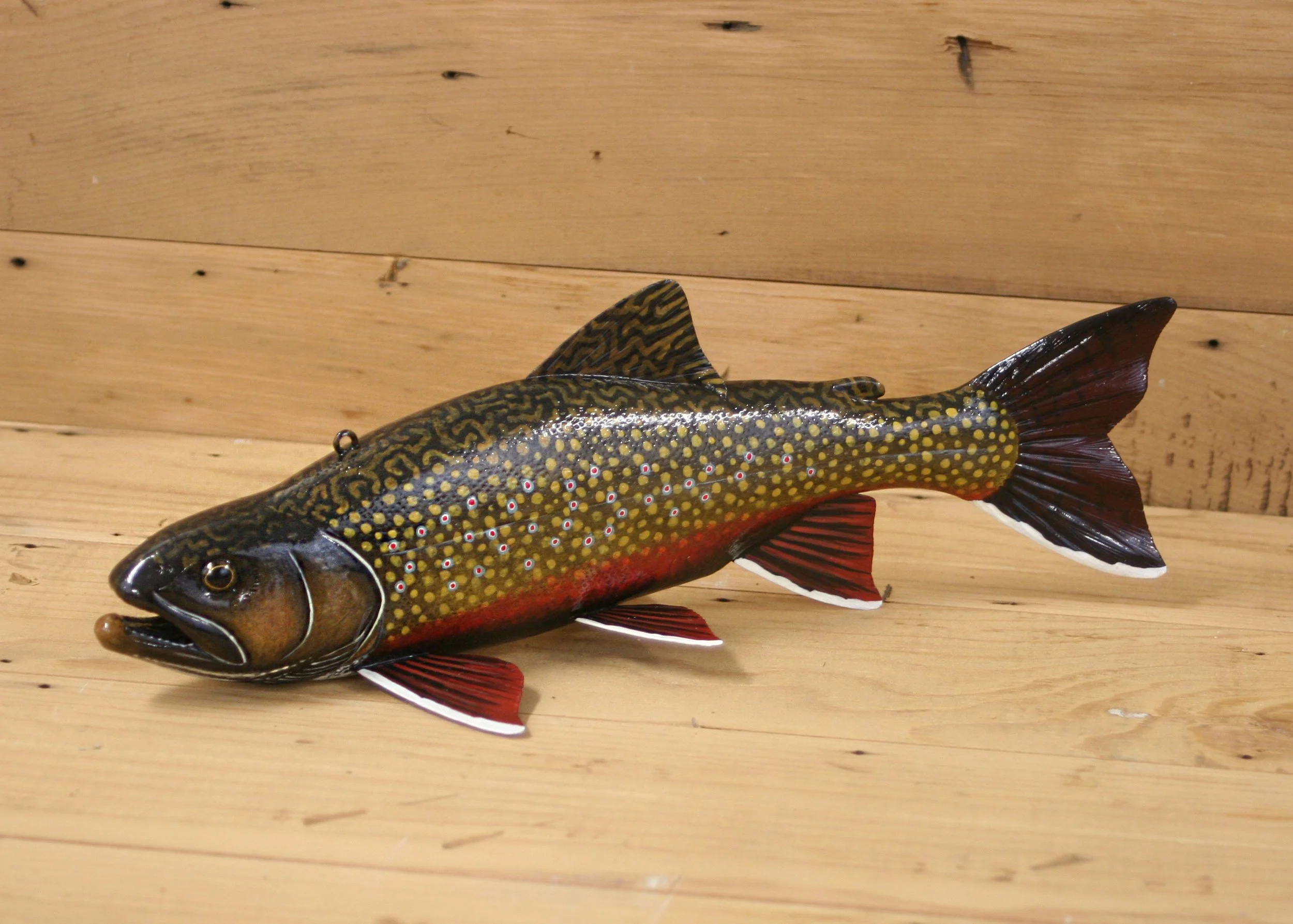 12" Hand Painted Brook Trout by Jacob Sazama
