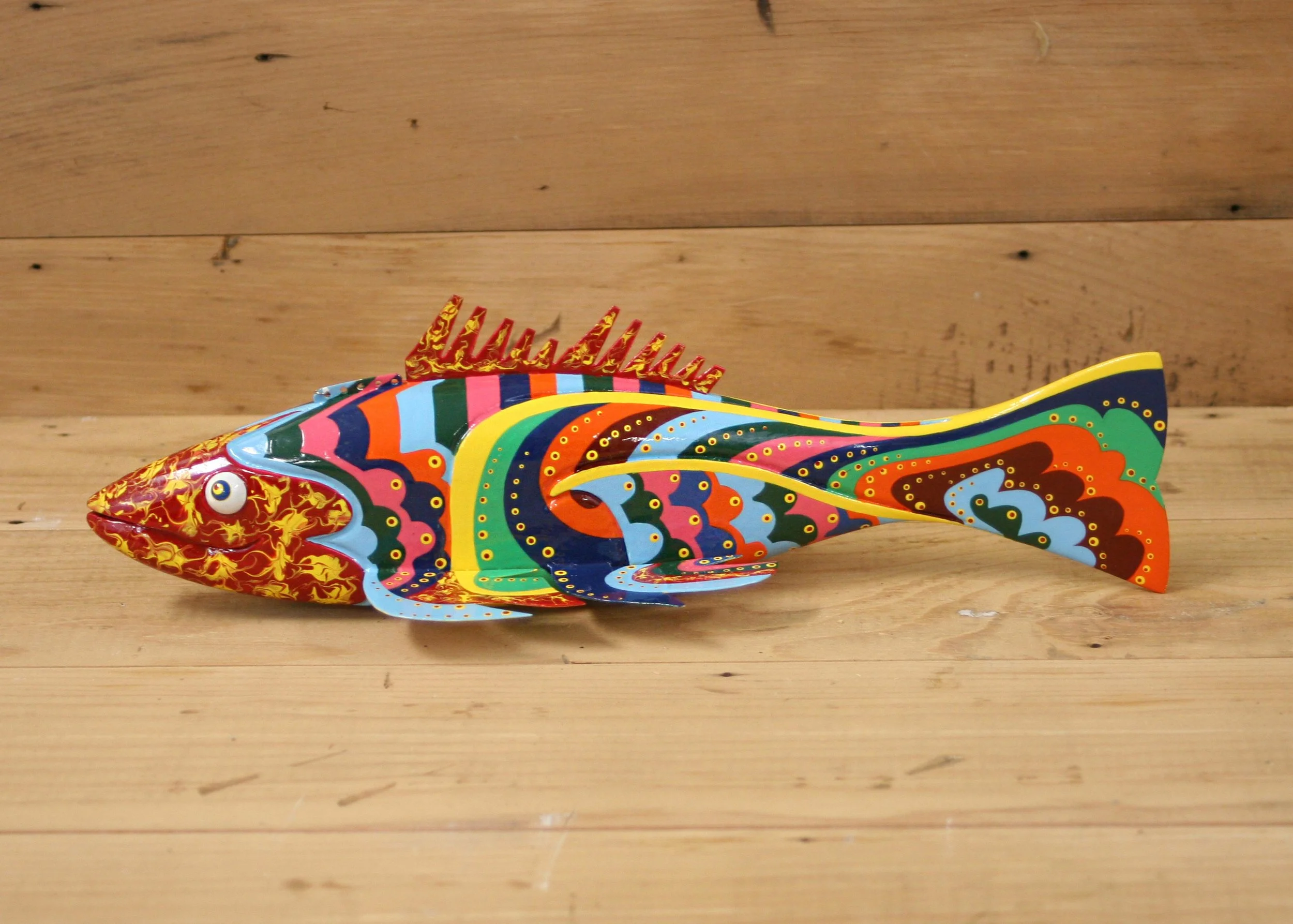 12" Folk Art Fish Decoy by Tim Spreck