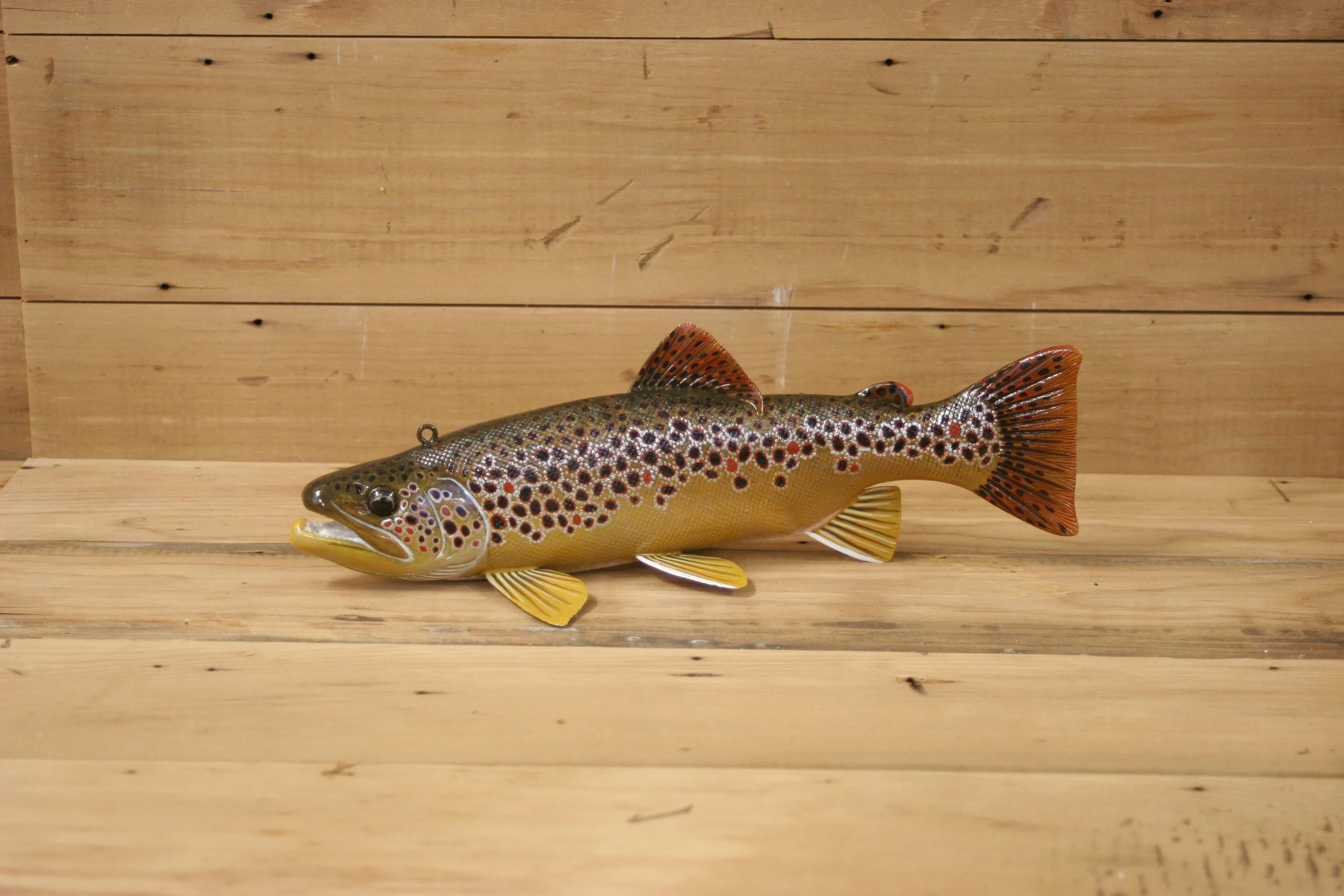 11" Hand Painted Brown Trout by Jacob Sazama