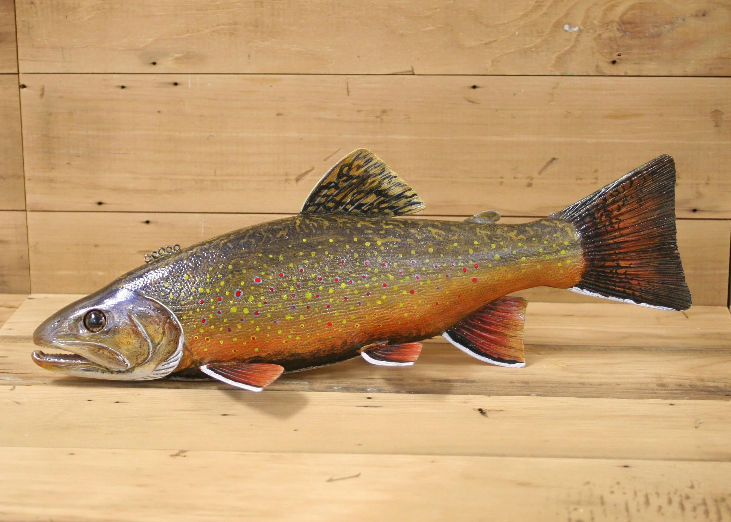16" Hand Painted Brook Trout by Bob Johnson