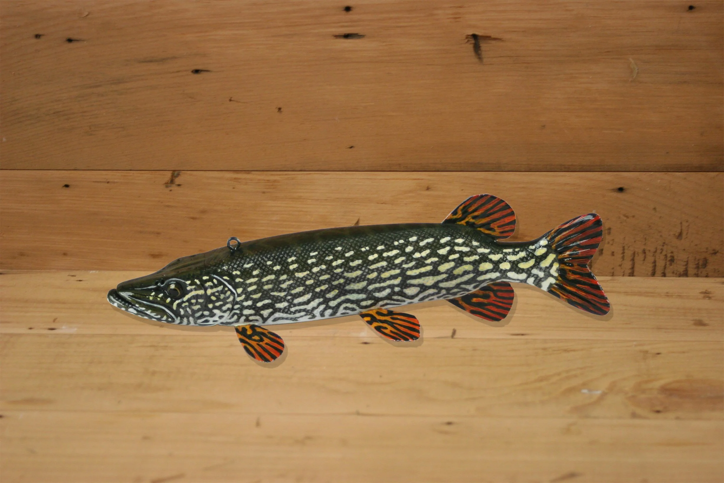 8" Hand Painted Northern Pike by Jacob Sazama