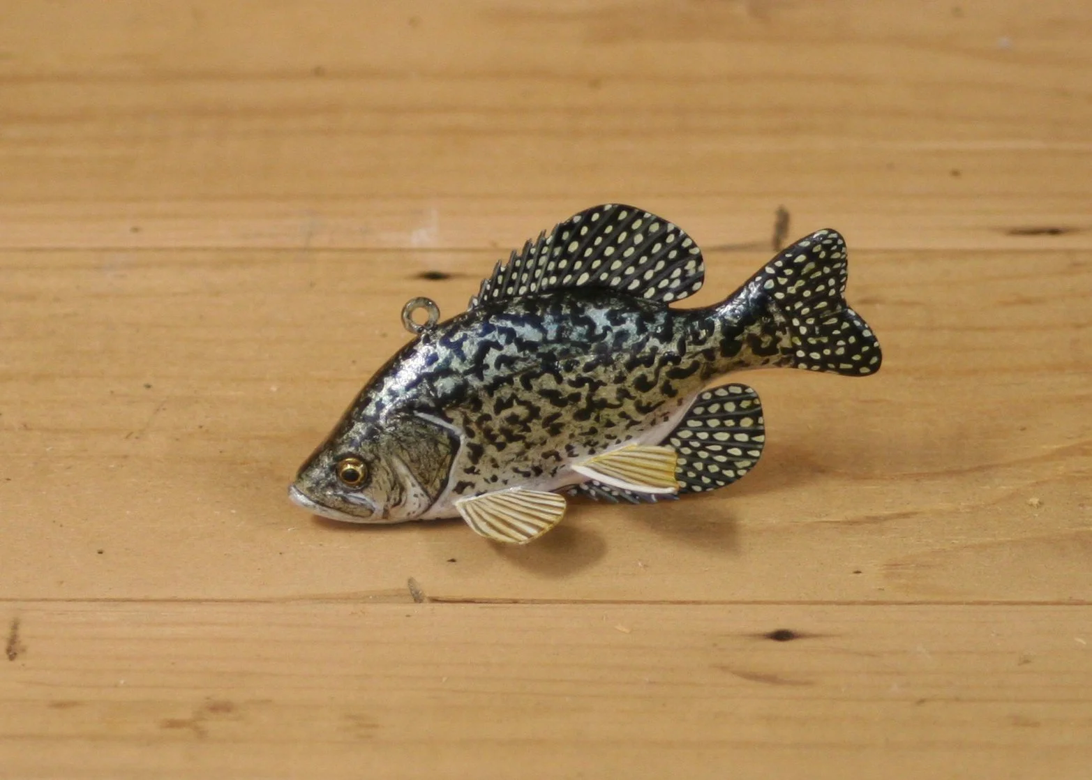 3" Hand Painted Black Crappie by John Pususta