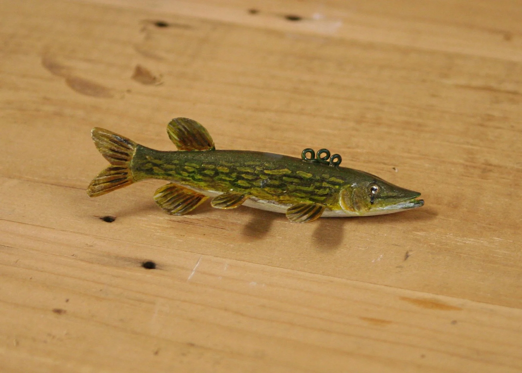 3" Hand Painted Pickerel by Bob Johnson