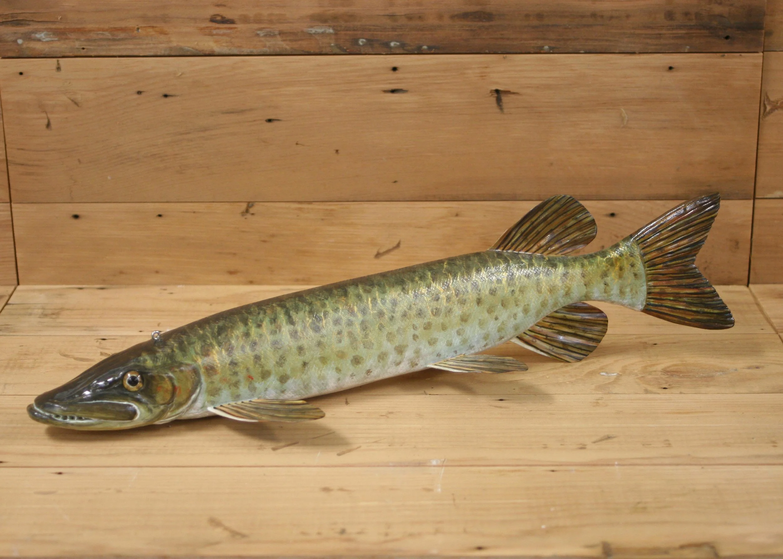 17" Hand Painted Spotted Muskie by Dean Steffen