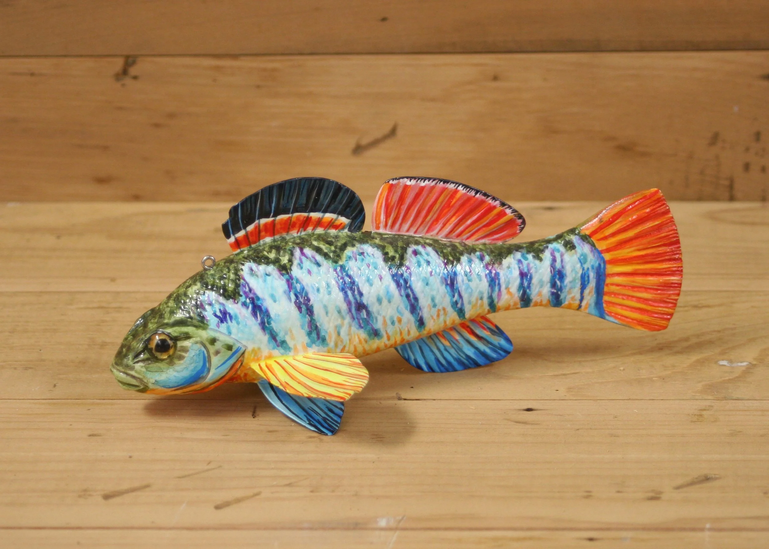 7" Hand Painted Male Rainbow Darter by Dean Steffen