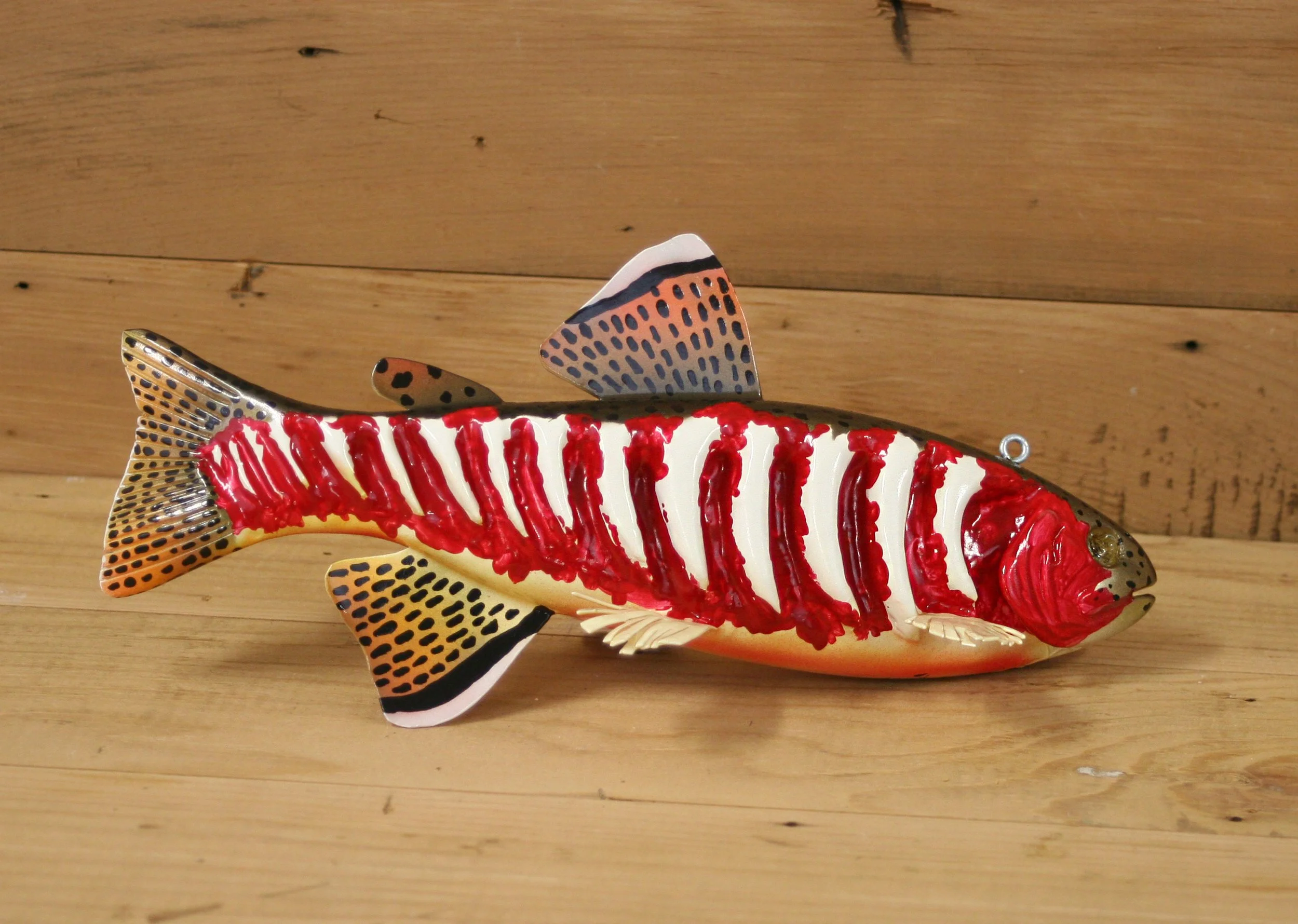 10" Folk Art Trout by Christopher Beighley (back view)