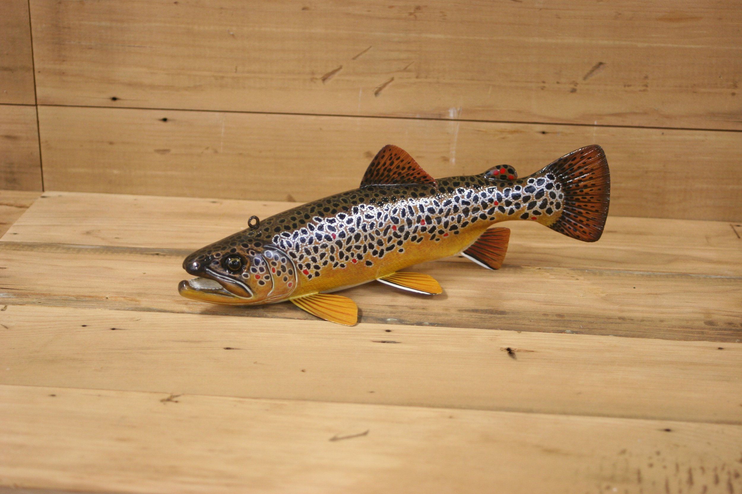 11" Hand Painted Brown Trout by Jacob Sazama