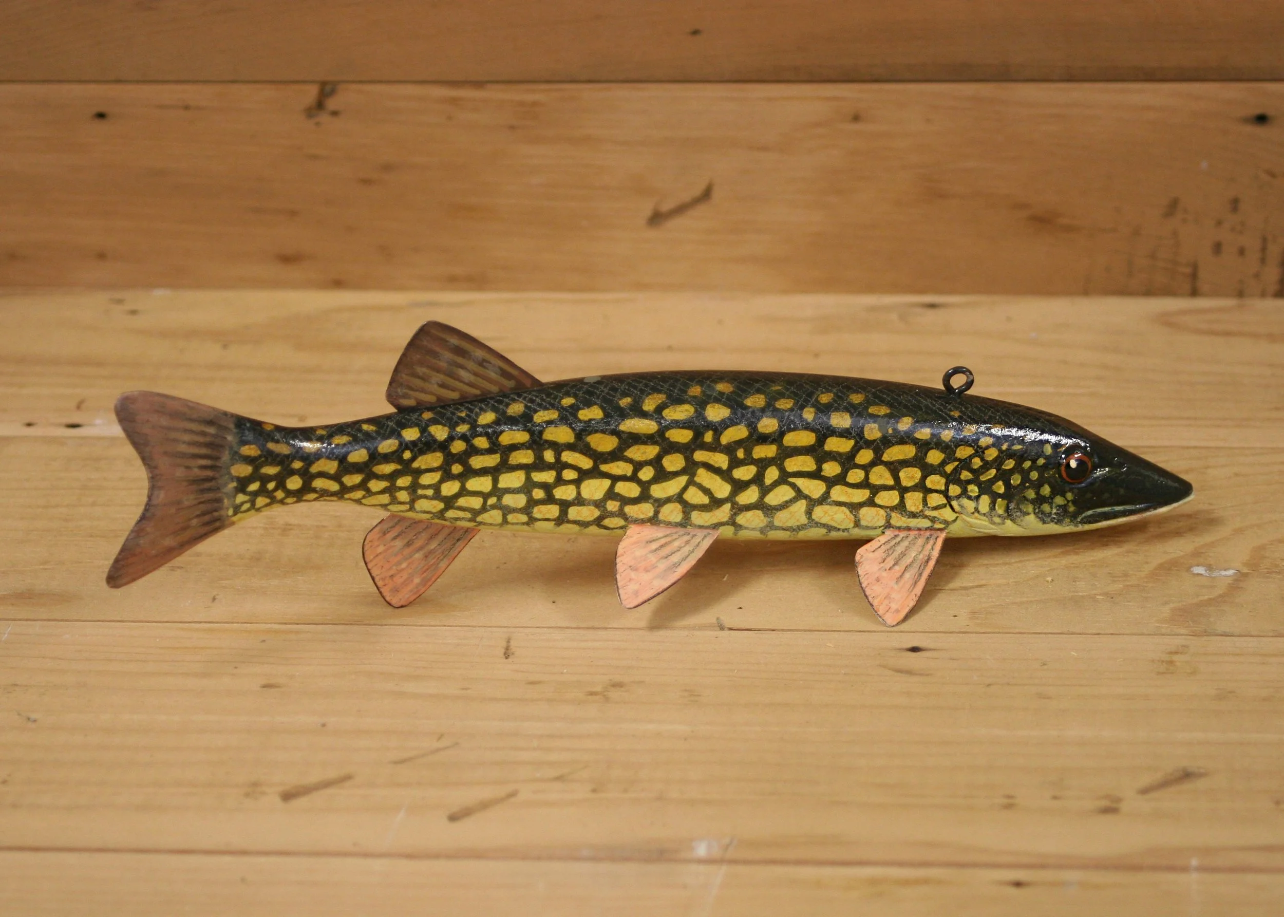 10" Hand Painted Chain Pickerel by Harry Phillips
