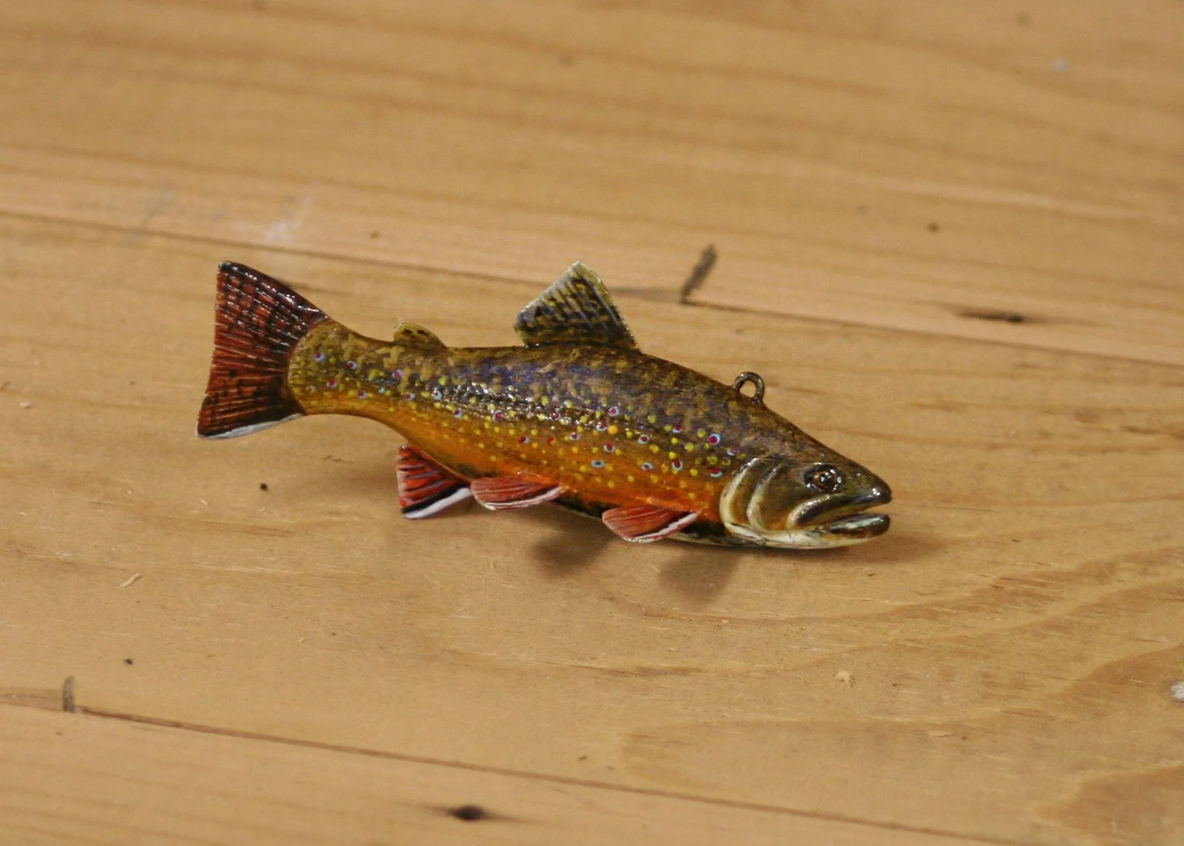 3" Hand Painted Brook Trout by Bob Johnson