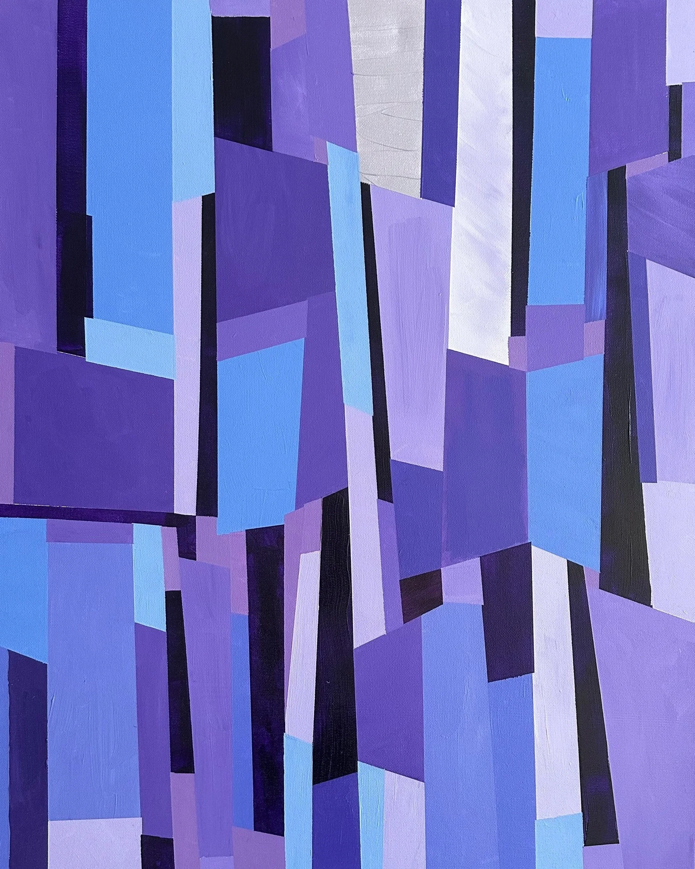 purple abstract geometric wall art