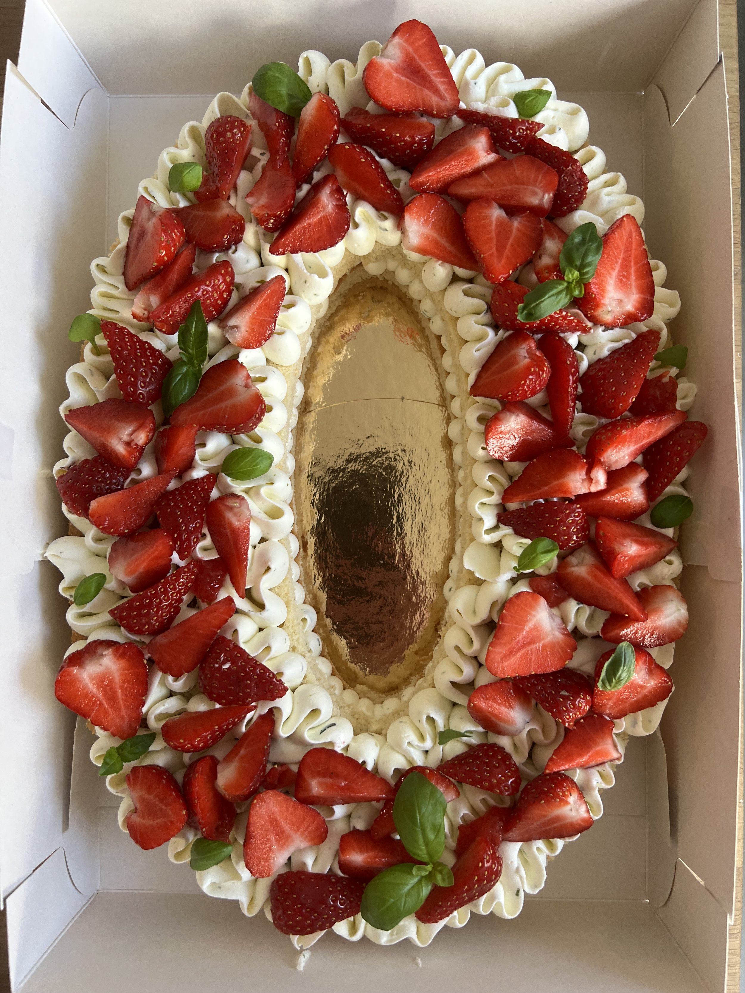 Number cake fraise basilic