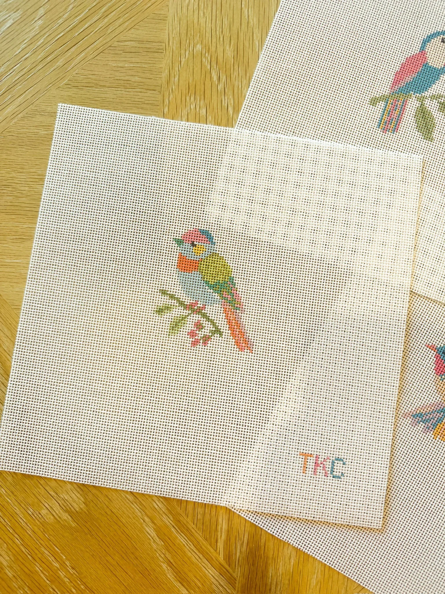 The Kambry Collective - Rosy Songbird Needlepoint Canvas