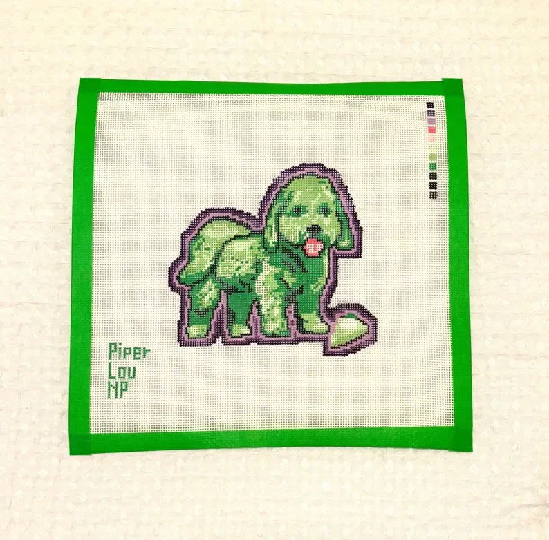 Piper Lou NP - Swiftie Key Lime Dog Needlepoint Canvas