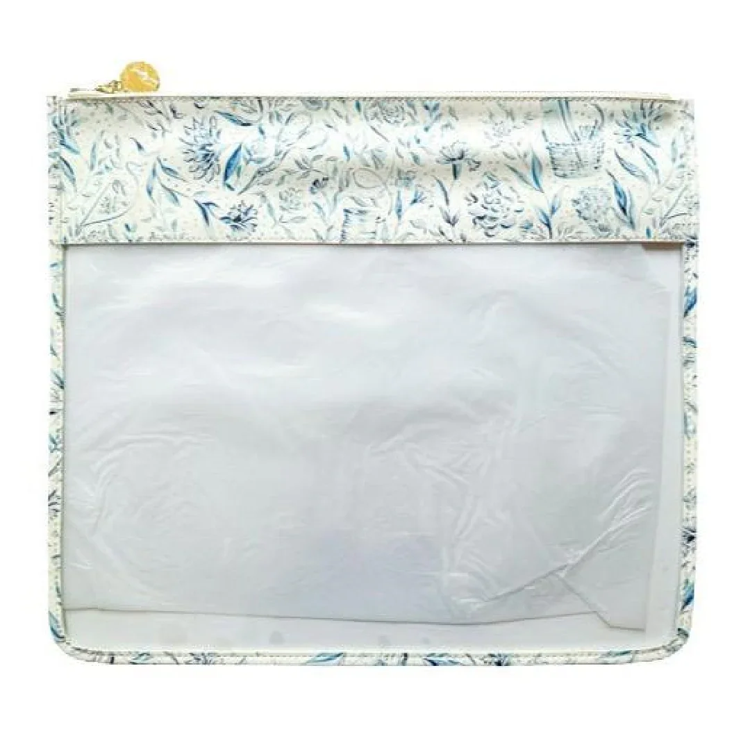 Penny Linn Project Bags -Large Needlepoint Print Leather Project Bag