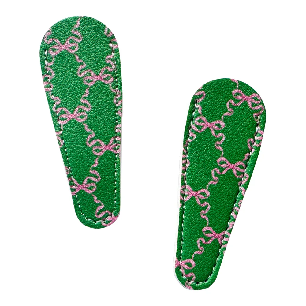 Penny Linn Leather Scissor Case with Bamboo Scissors Leather Scissor Case - -Leather Scissor Case - Green Hannah Bow